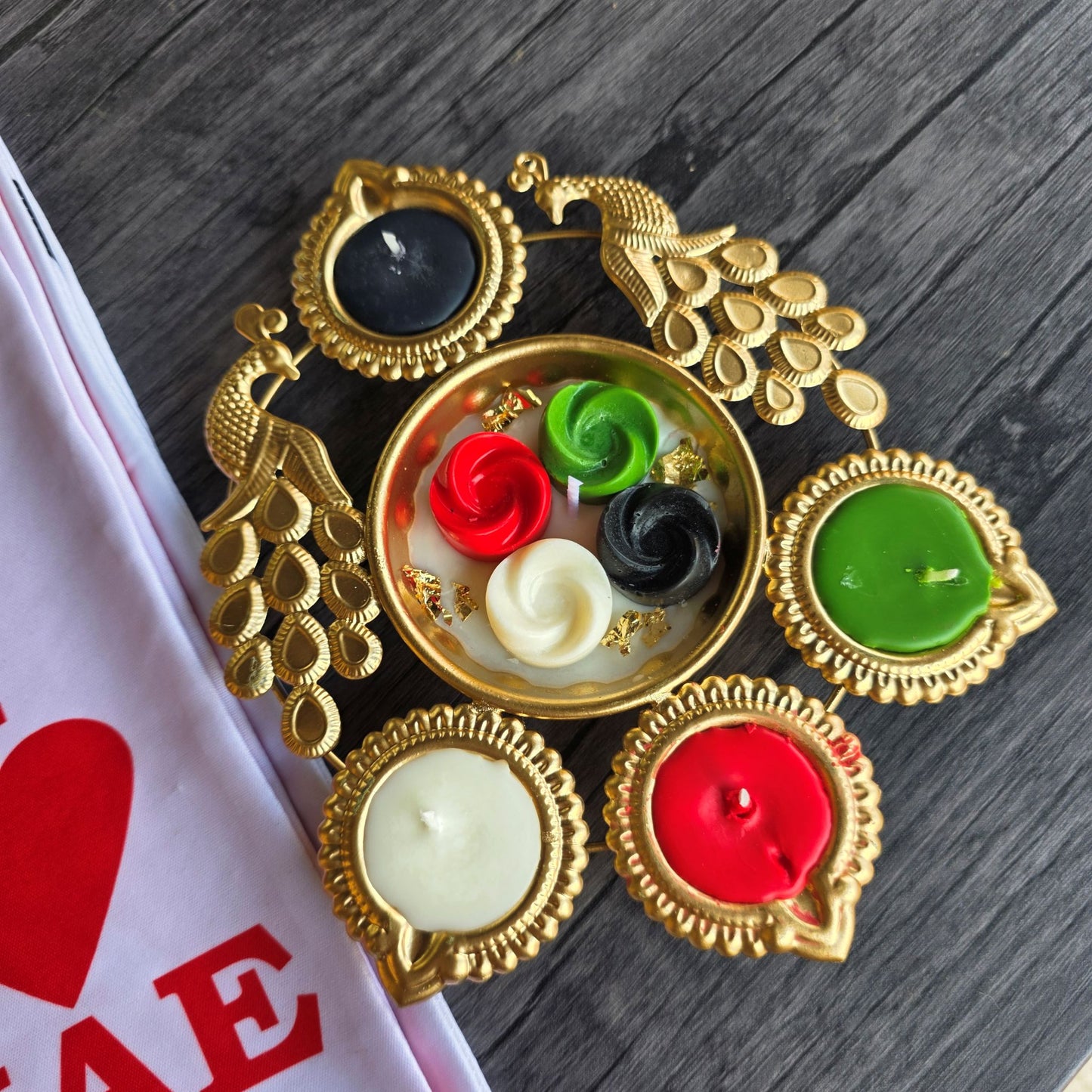 Rose & Peacock Urli Design