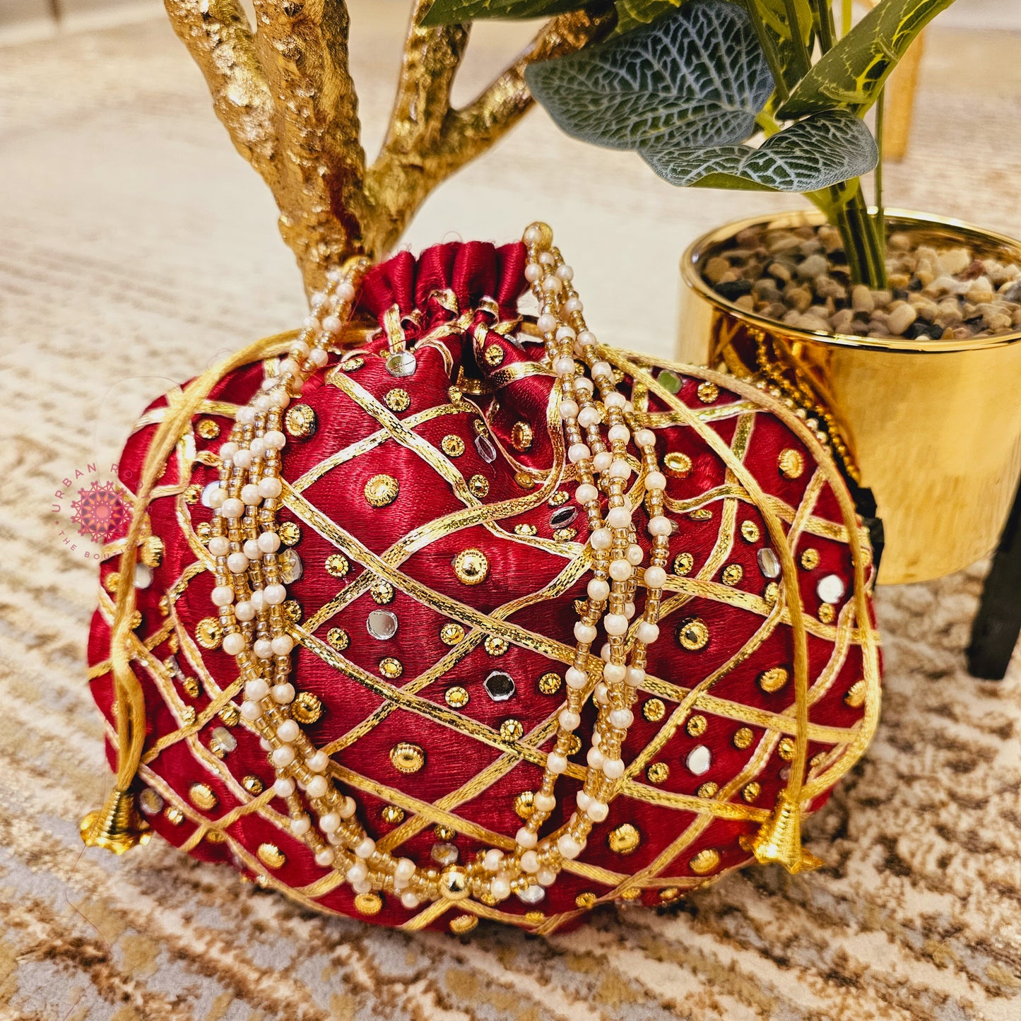 Gota Gifting Potli Maroon