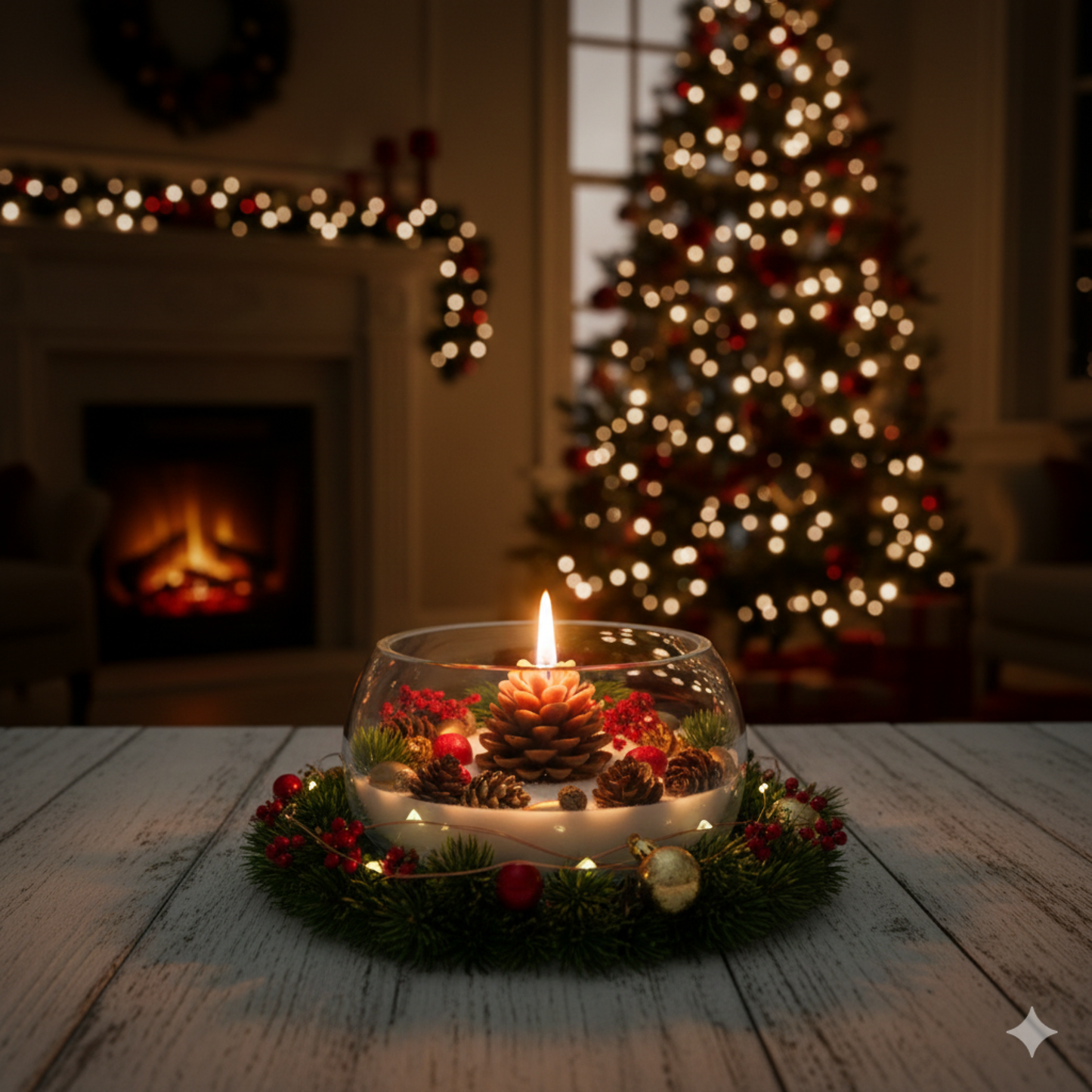 Christmas Theme Candle Centerpiece 3