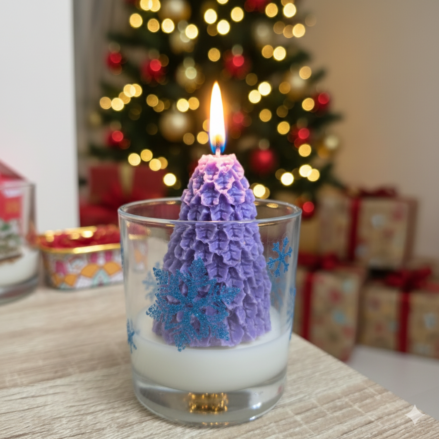 Christmas Tree Glass Candle