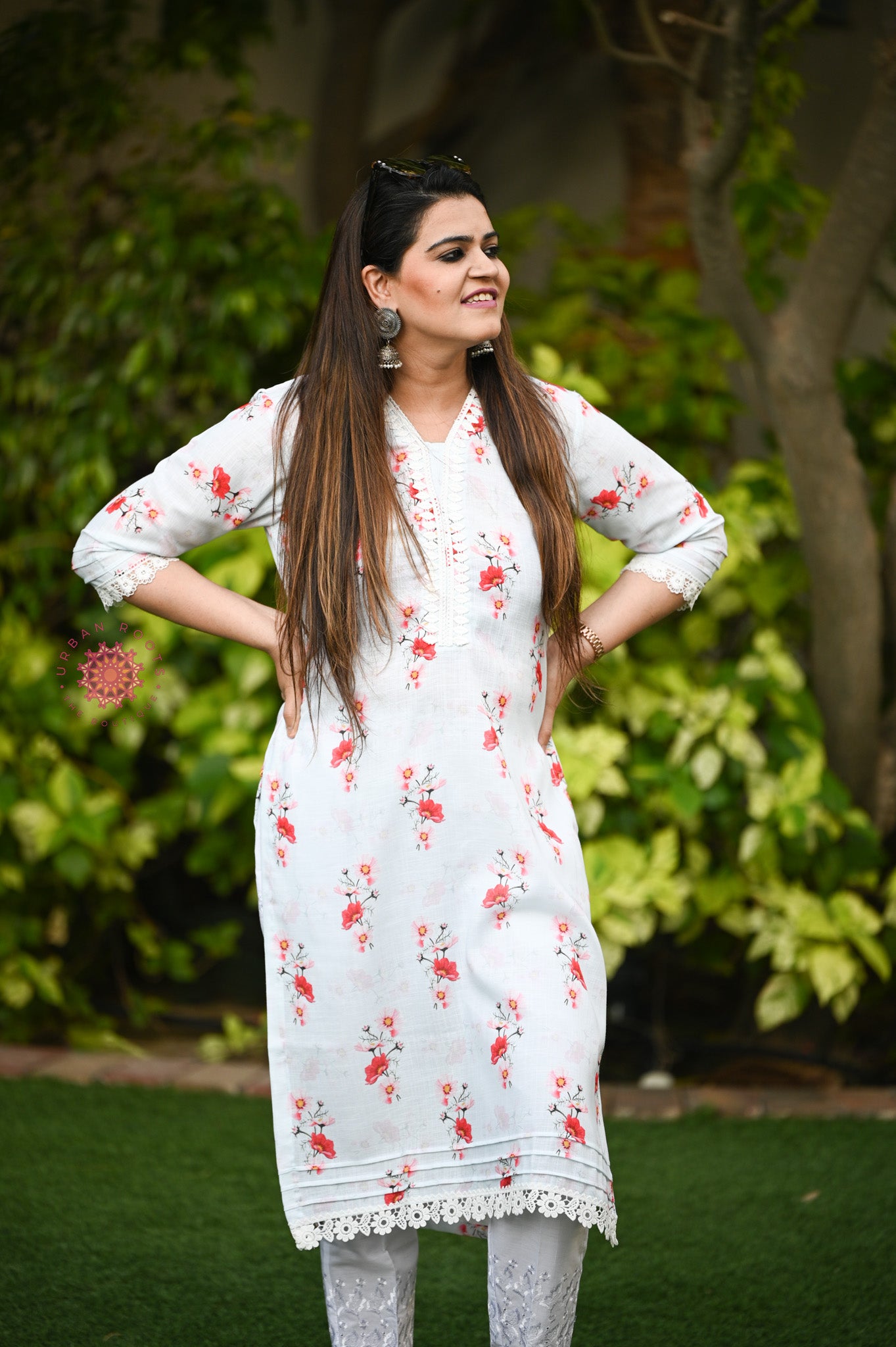 Cotton Stitched Kurti With Lace Work