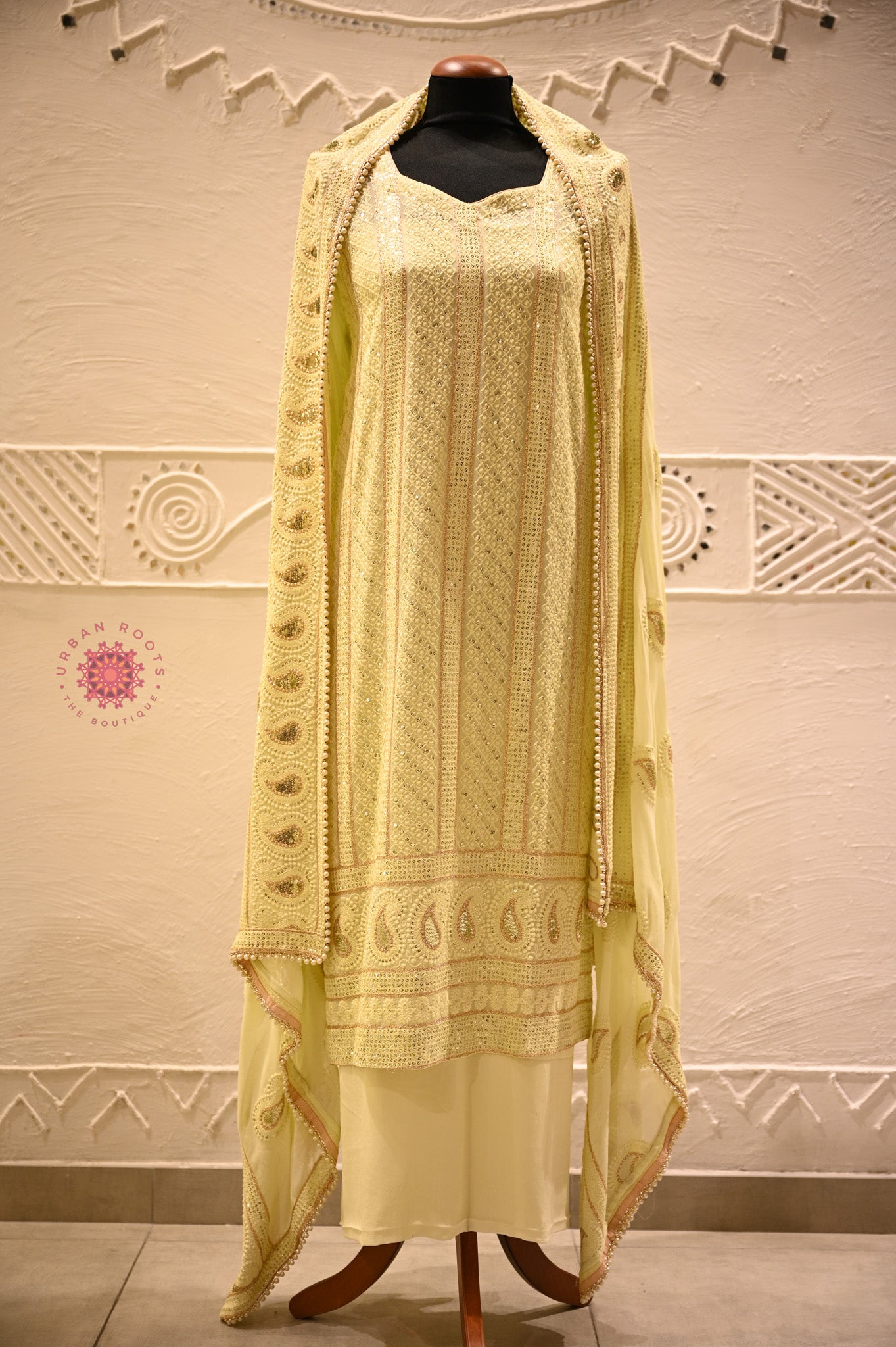 Georgette Chikankari Festive Suit With Chiffon Dupatta