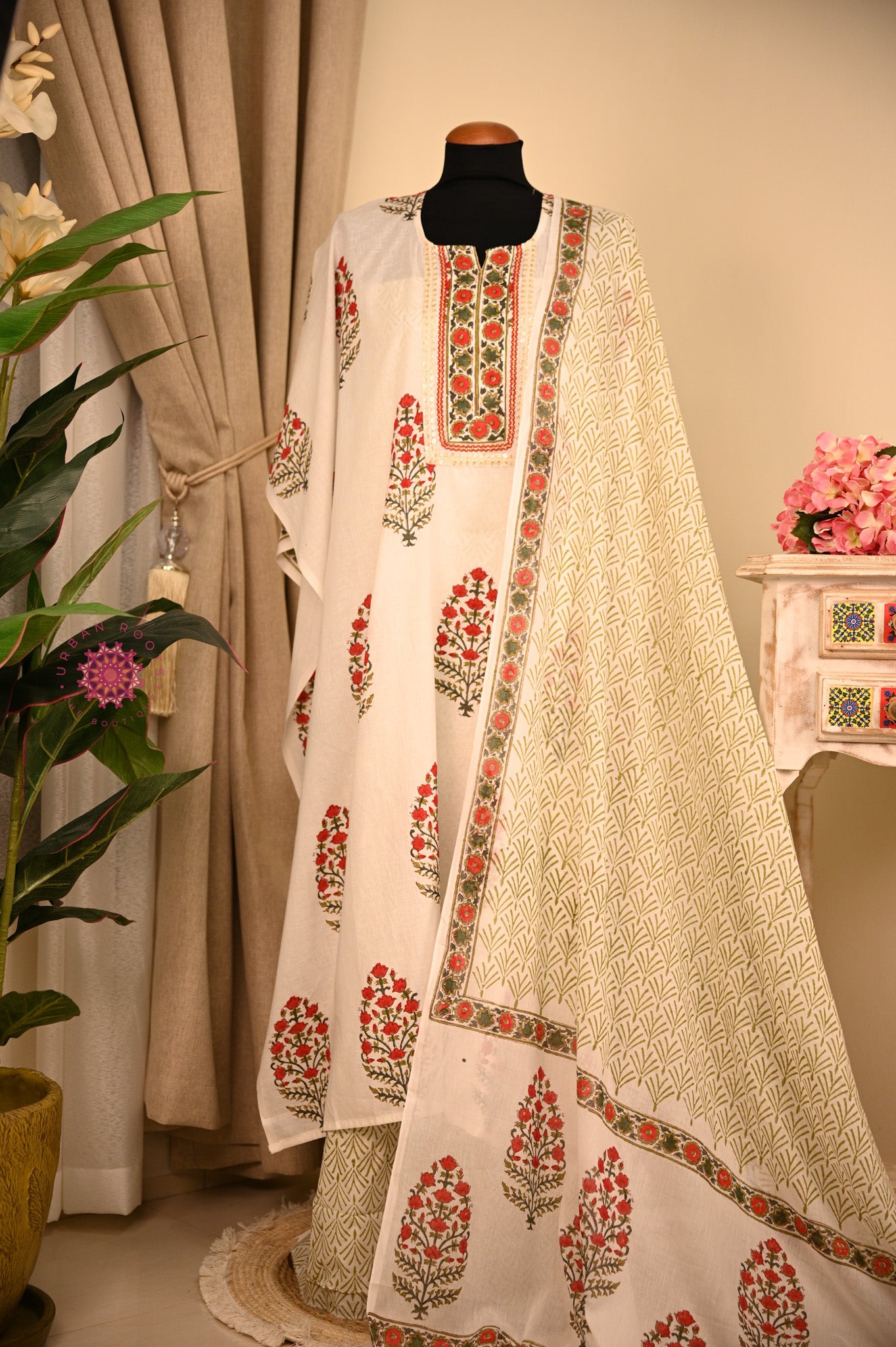 Cotton Hand Block Printed Fabric Set