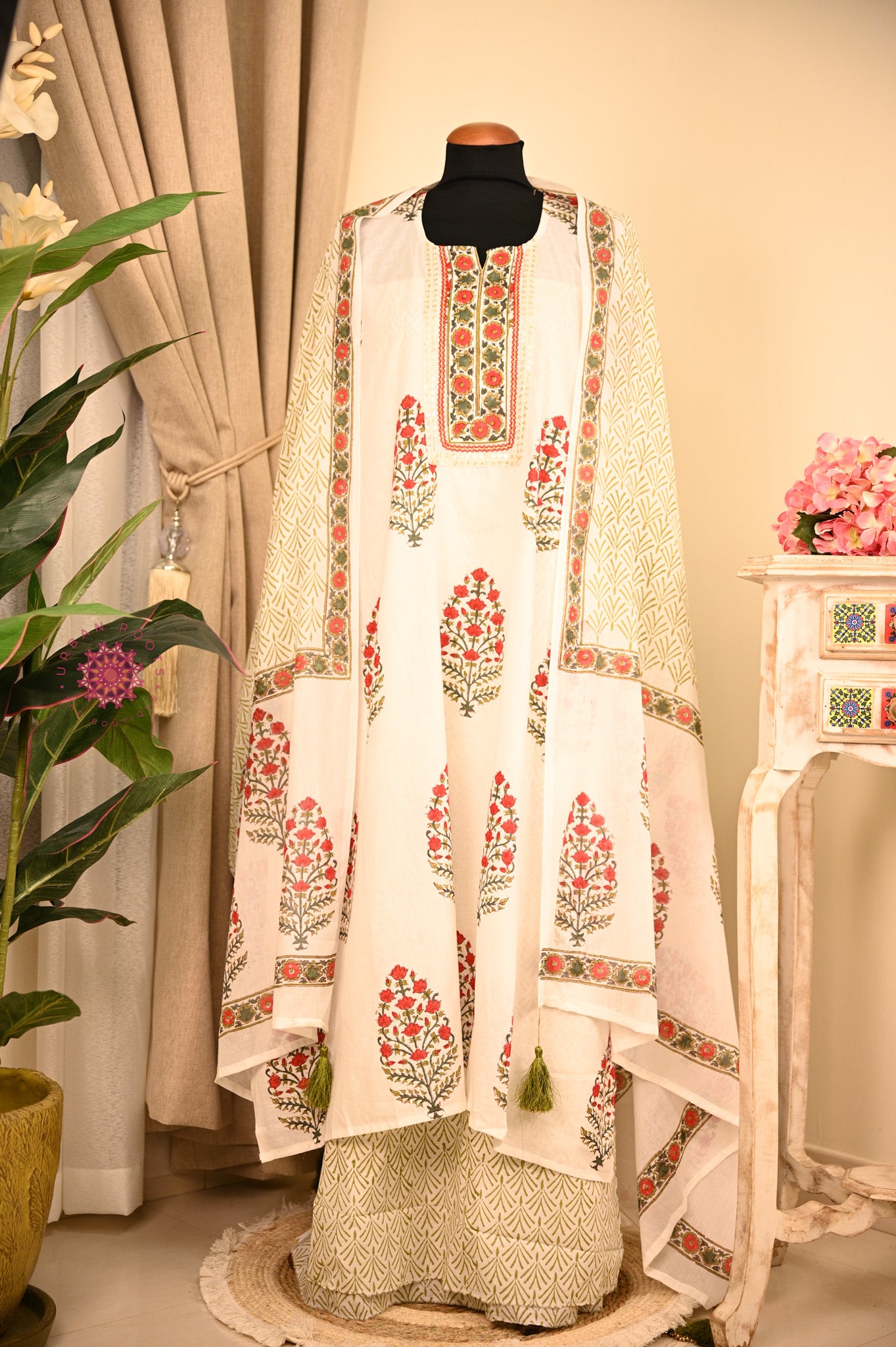 Cotton Hand Block Printed Fabric Set