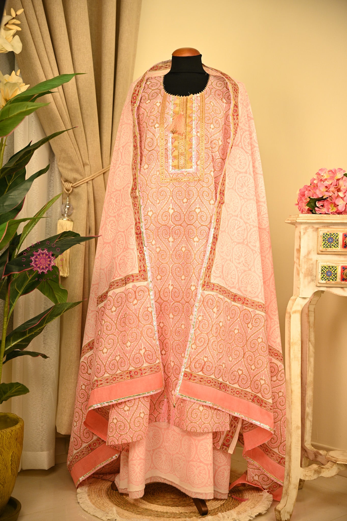 Cotton Hand Block Printed Fabric Set