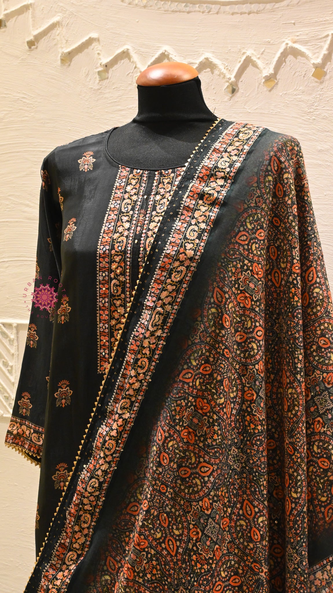 Printed Crepe Festive Suit