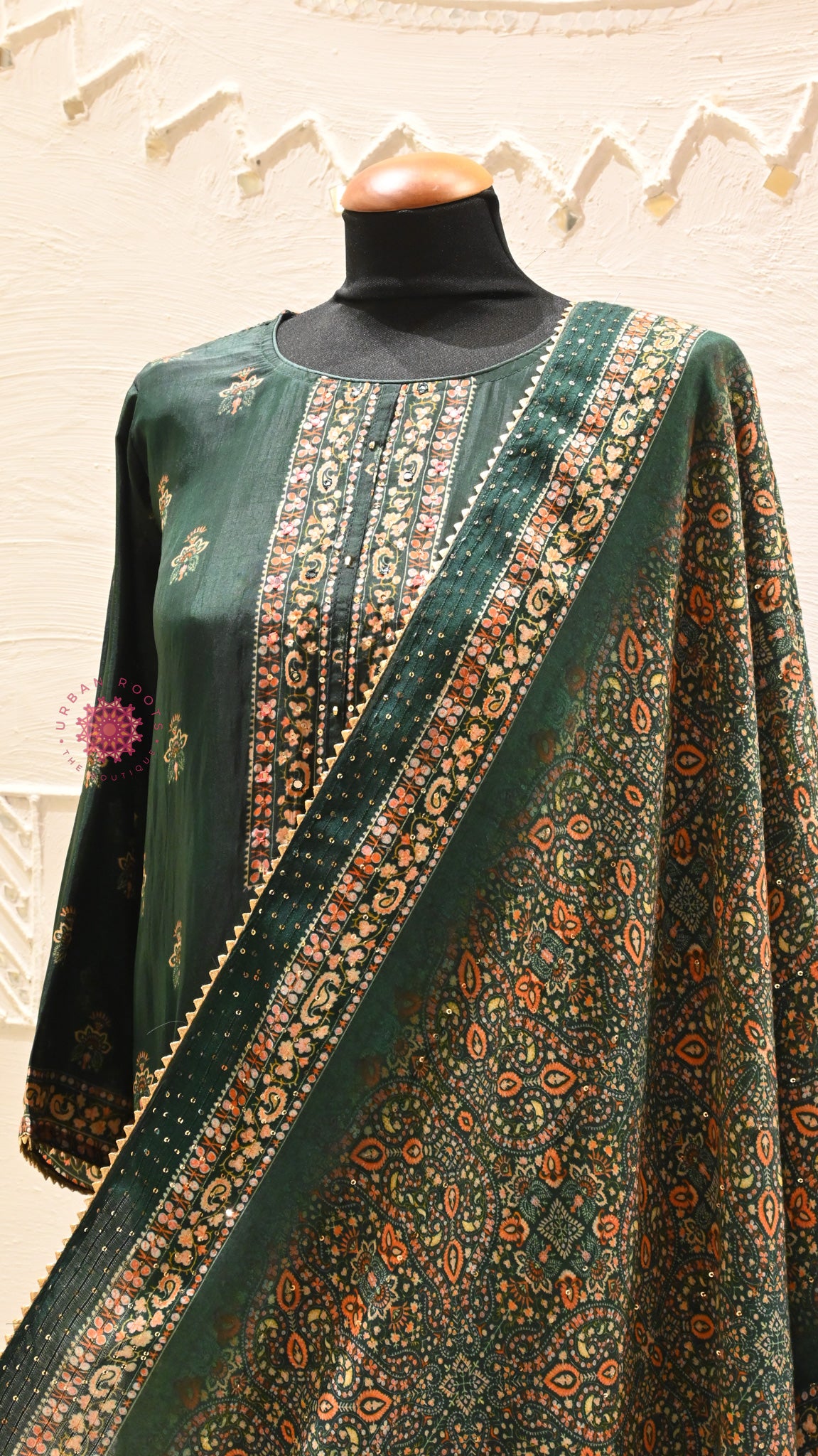 Printed Crepe Festive Suit