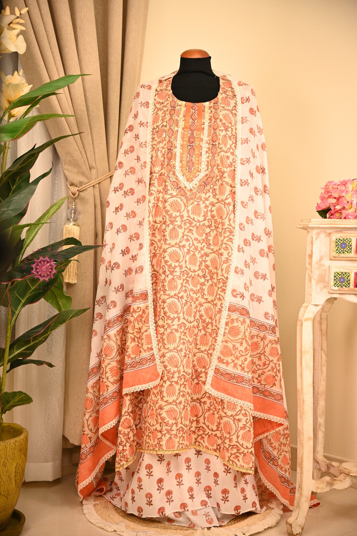 Cotton Hand Block Printed Fabric Set