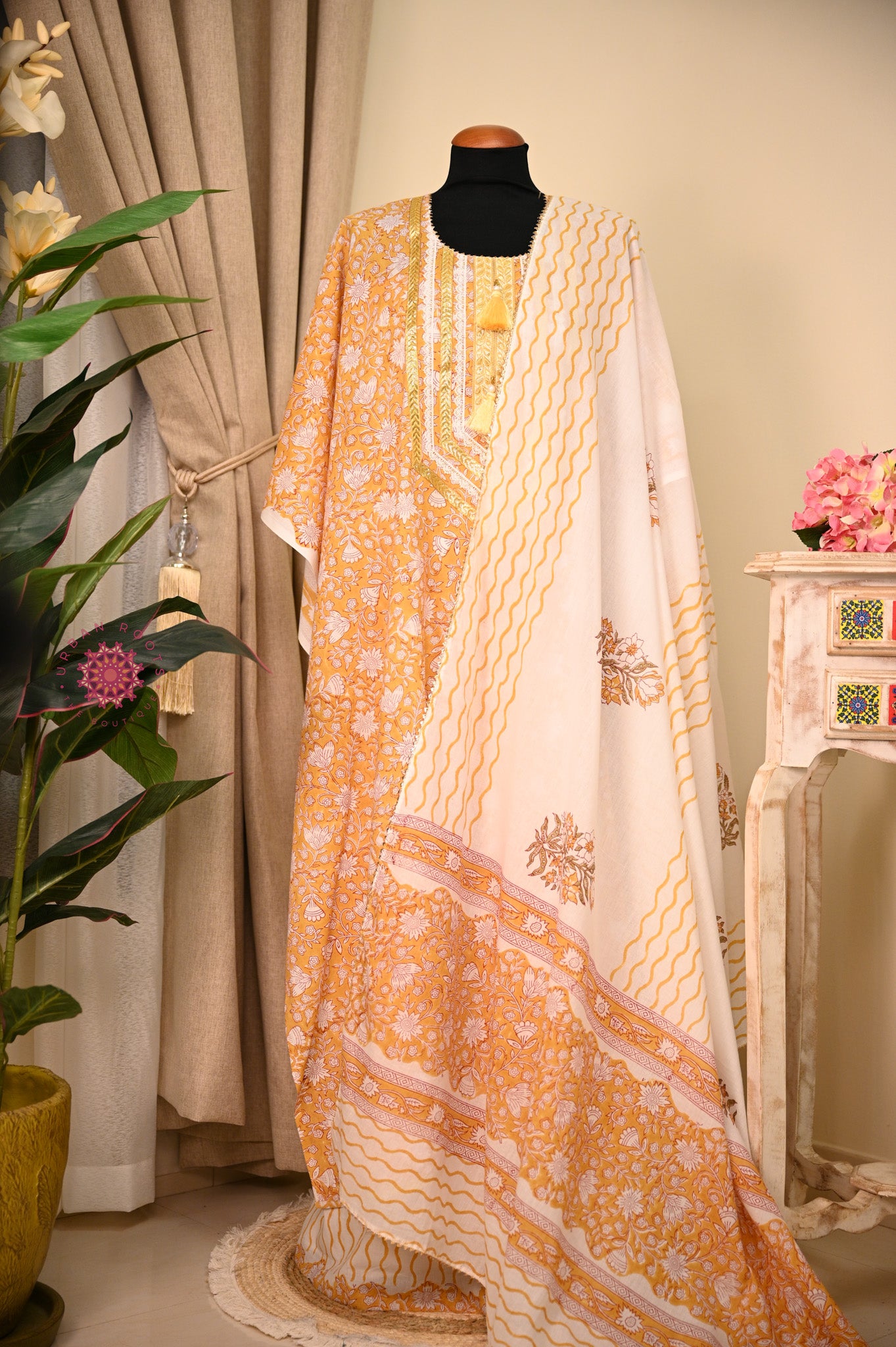 Cotton Hand Block Printed Fabric Set