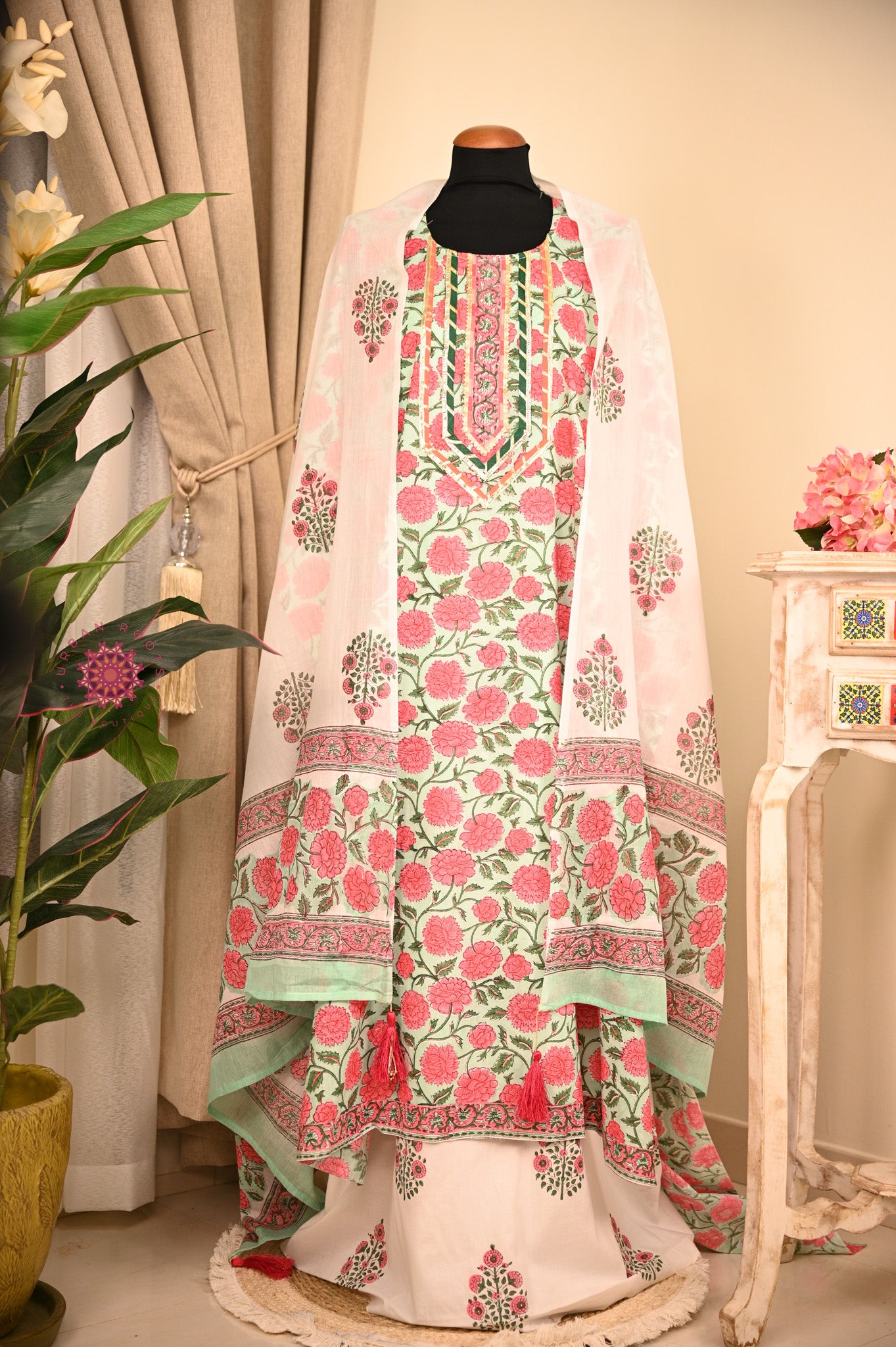 Cotton Hand Block Printed Fabric Set