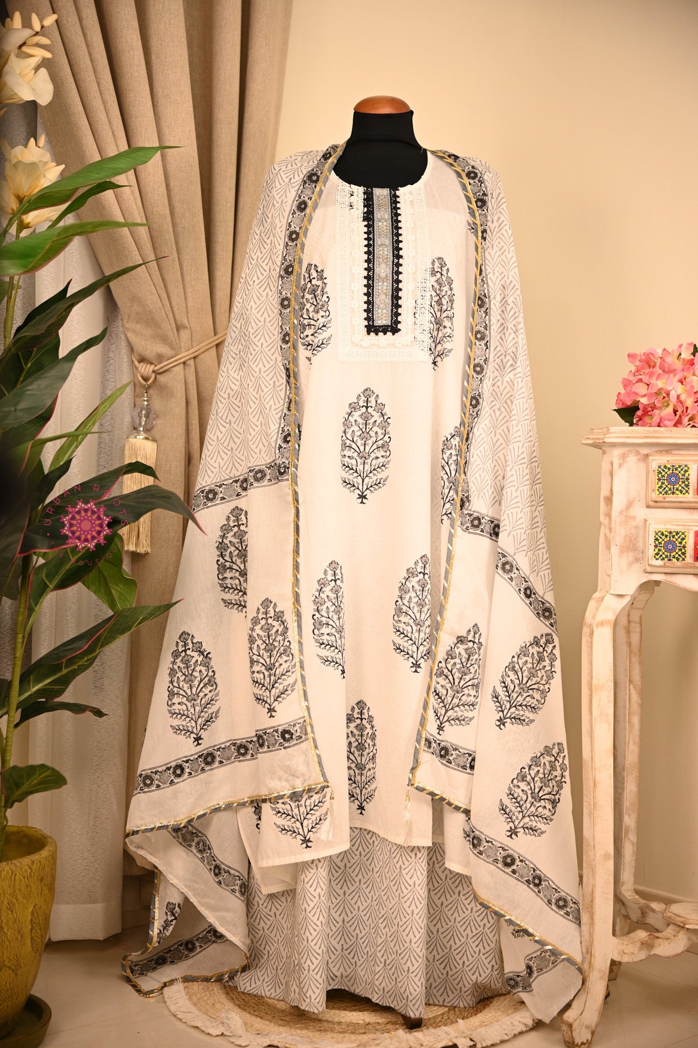 Cotton Hand Block Printed Fabric Set
