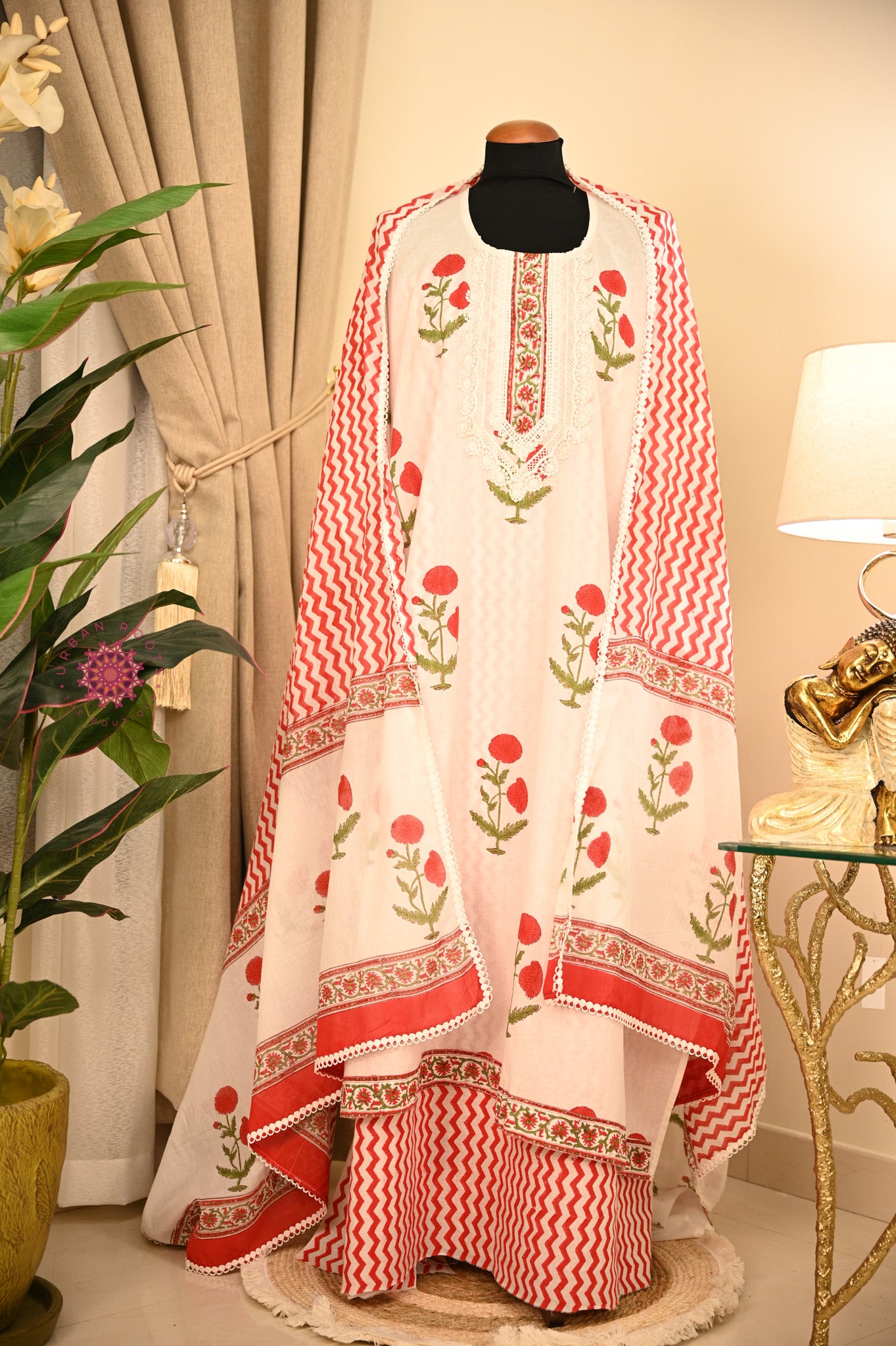 Cotton Hand Block Printed Fabric Set