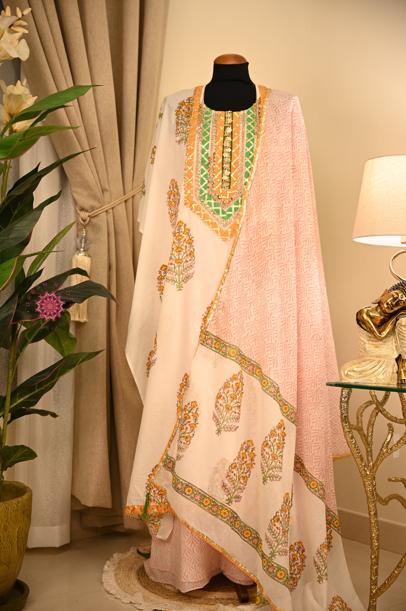 Cotton Hand Block Printed Fabric Set