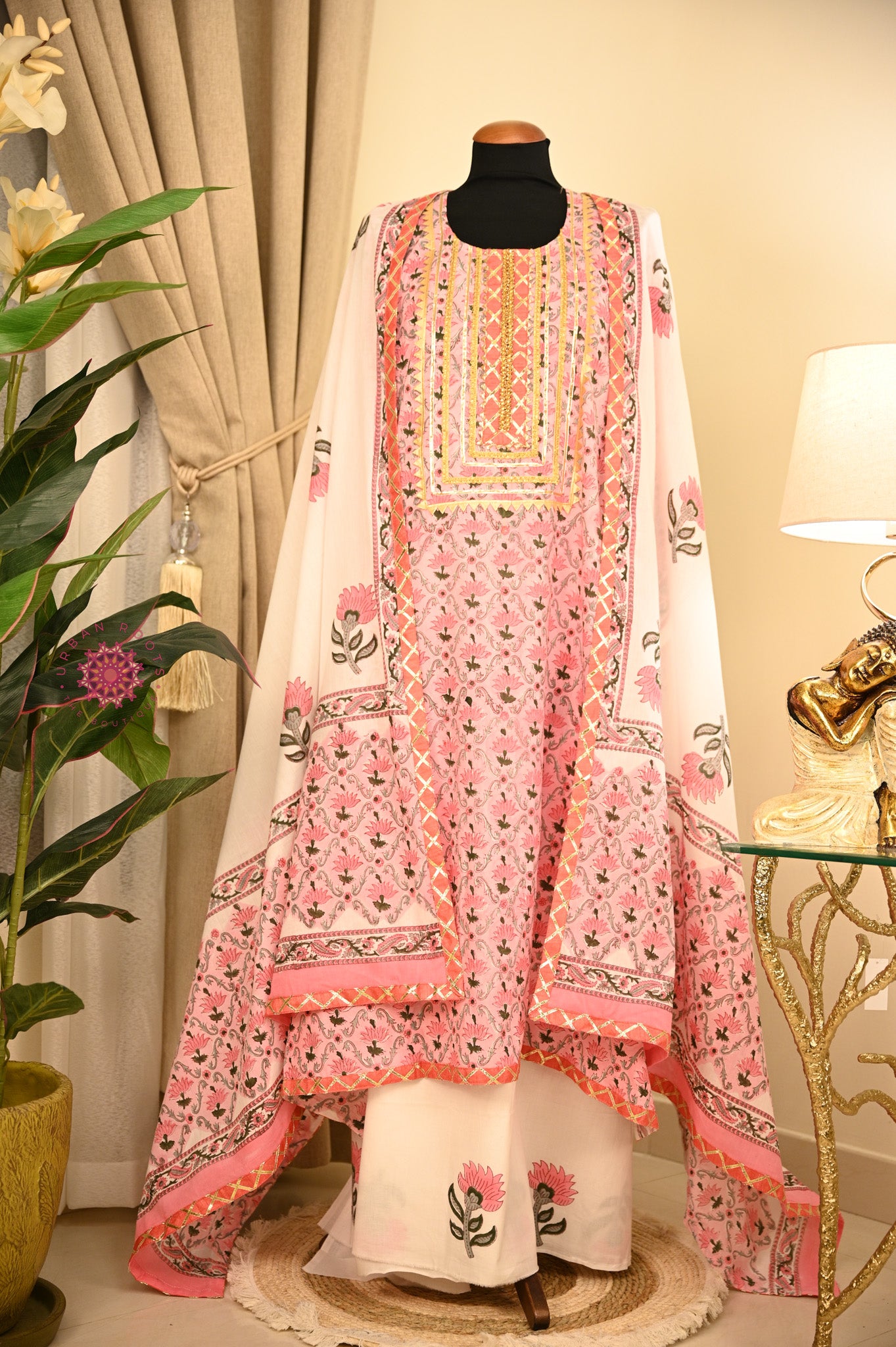 Cotton Hand Block Printed Fabric Set