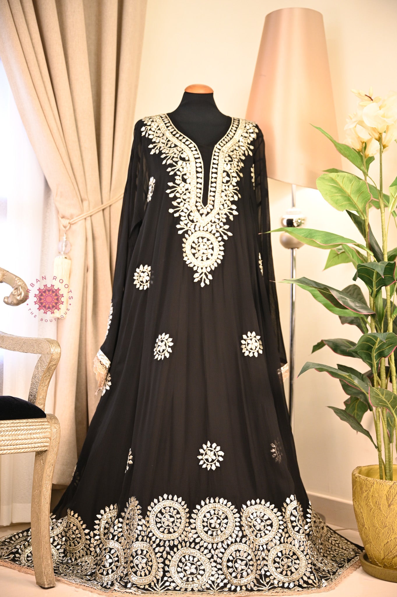 Georgette Anarkali With Hand Gota Work