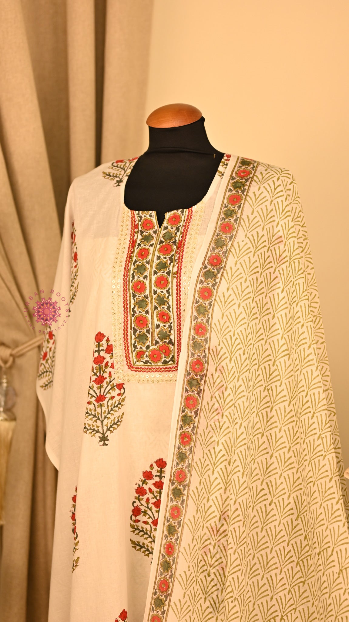 Cotton Hand Block Printed Fabric Set