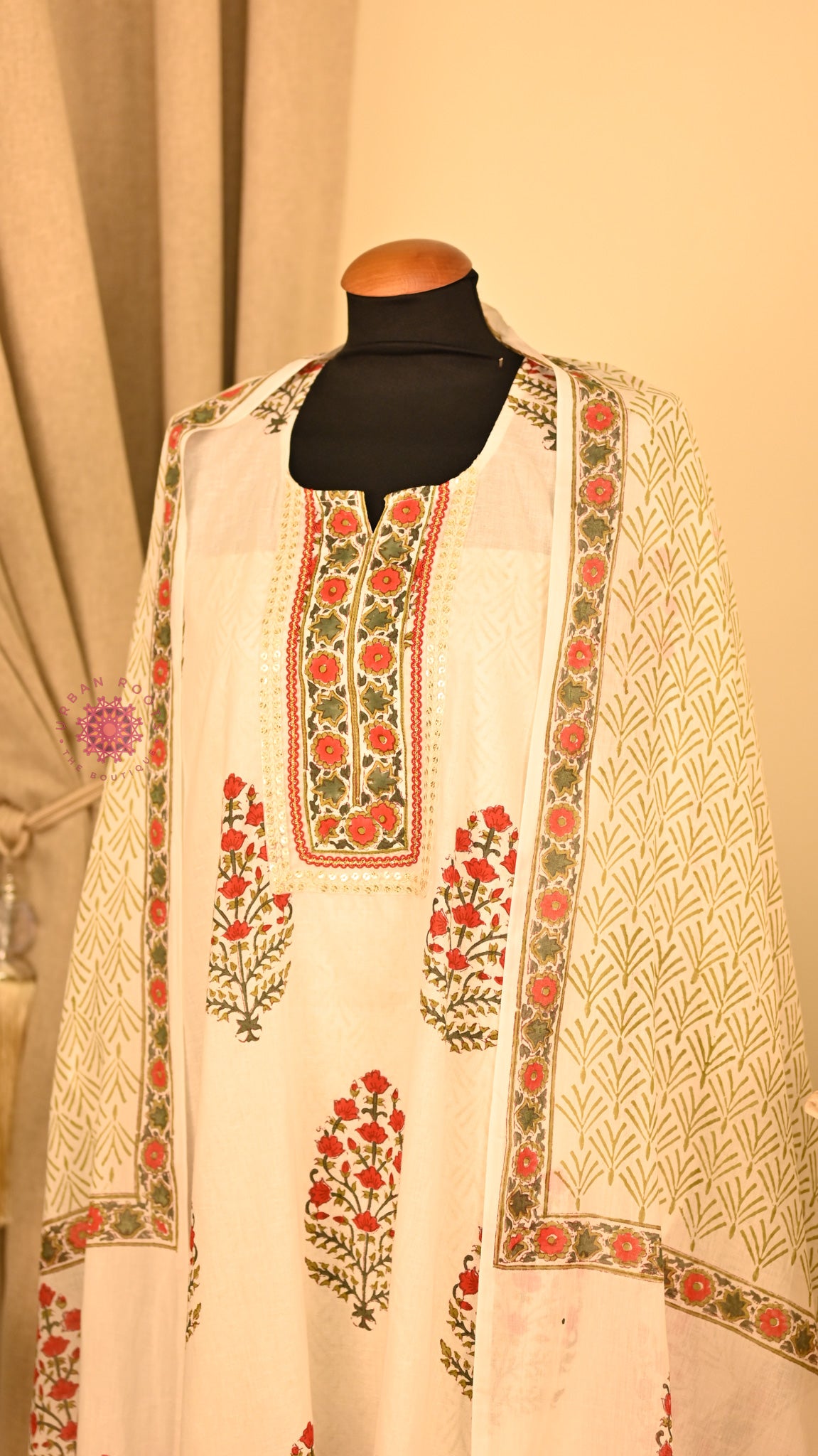 Cotton Hand Block Printed Fabric Set