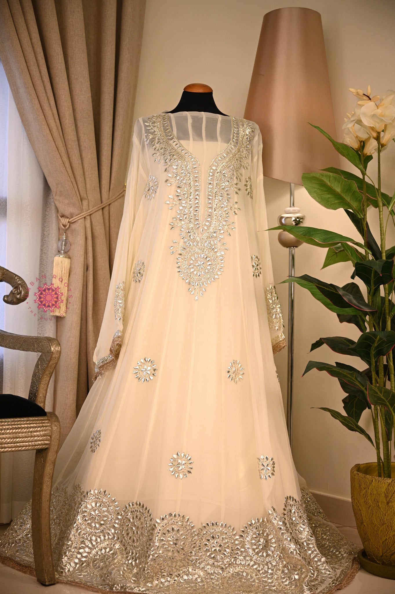 Georgette Anarkali With Hand Gota Work