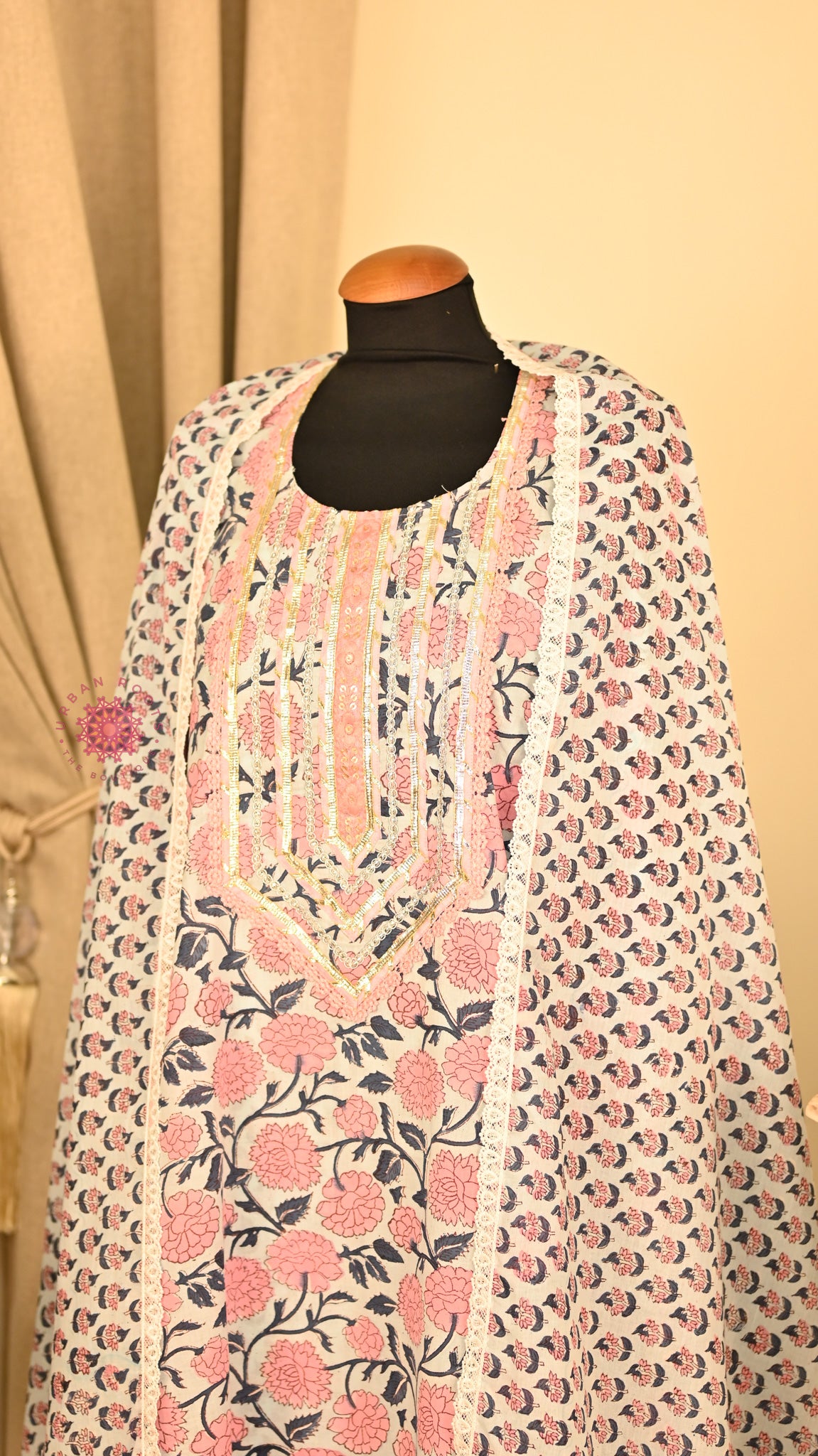 Cotton Hand Block Printed Fabric Set