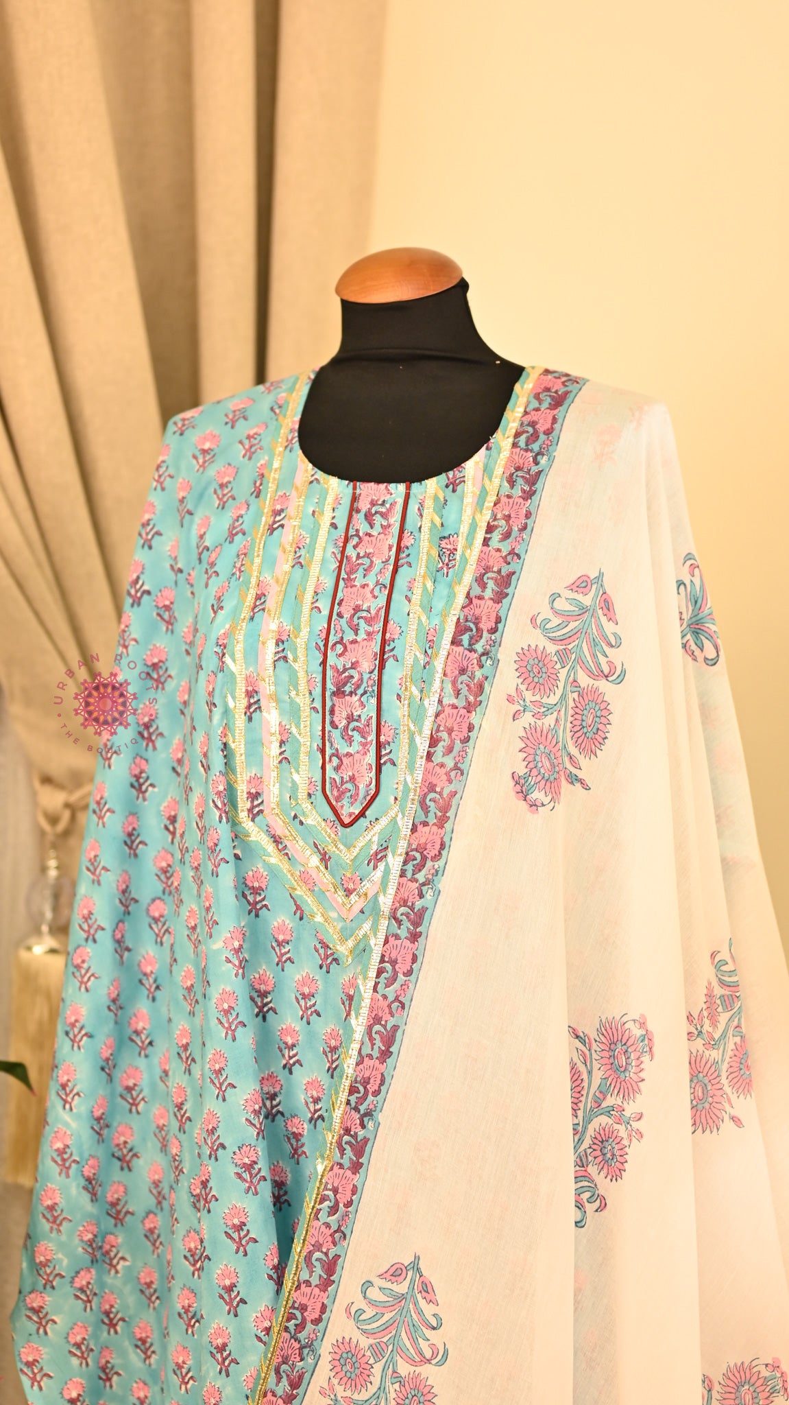 Cotton Hand Block Printed Fabric Set