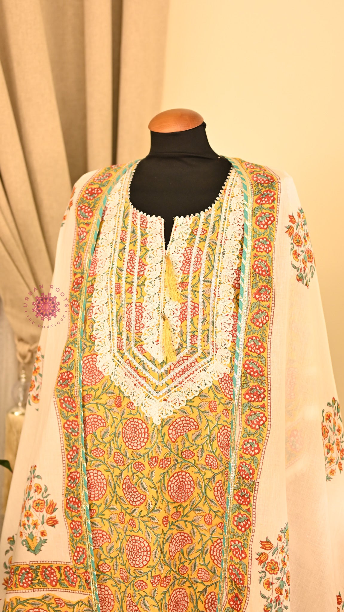 Cotton Hand Block Printed Fabric Set