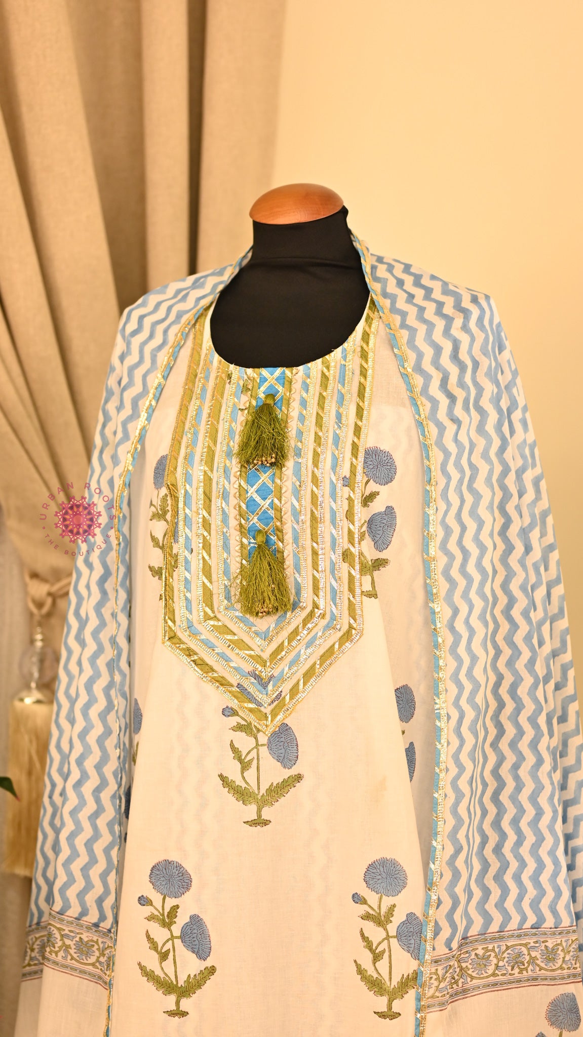 Cotton Hand Block Printed Fabric Set