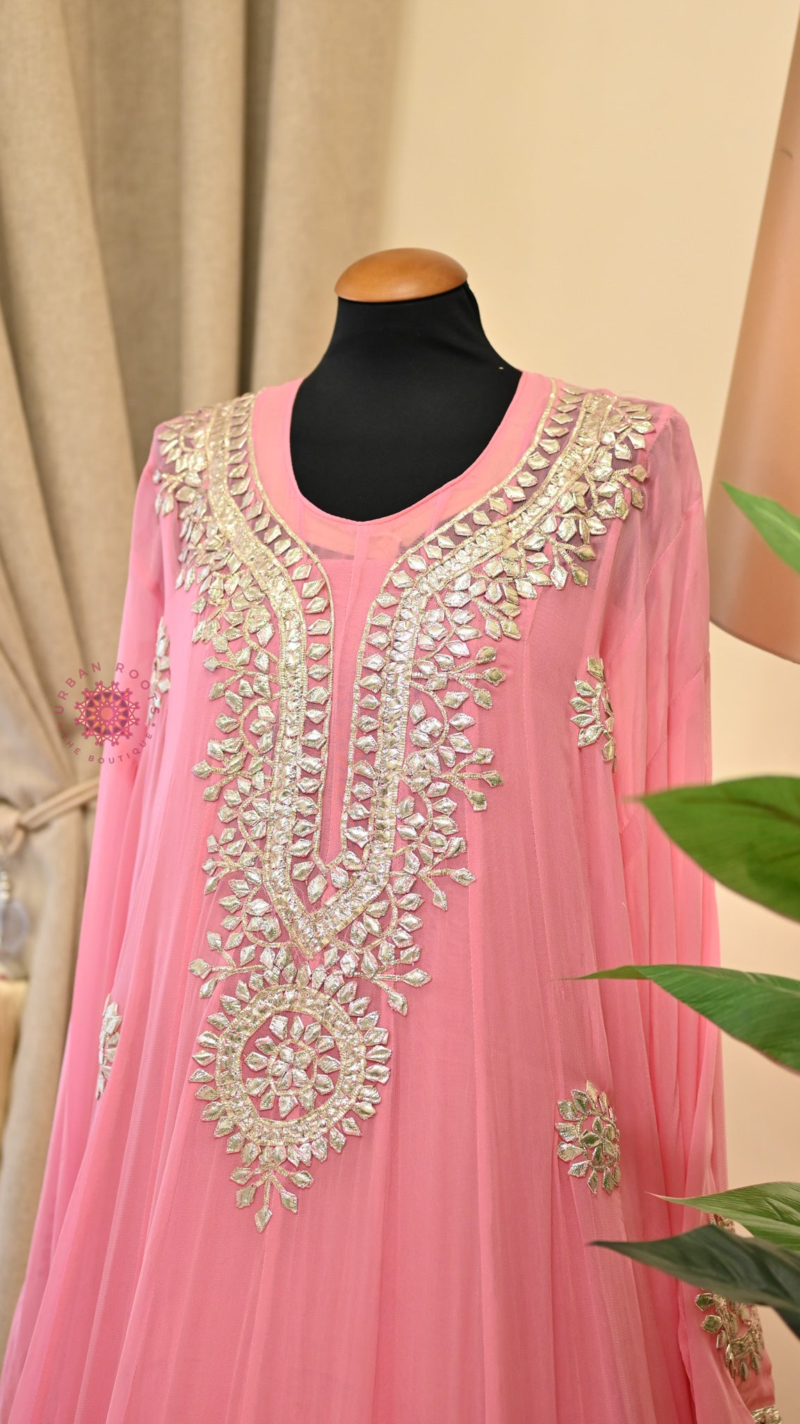 Georgette Anarkali With Hand Gota Work