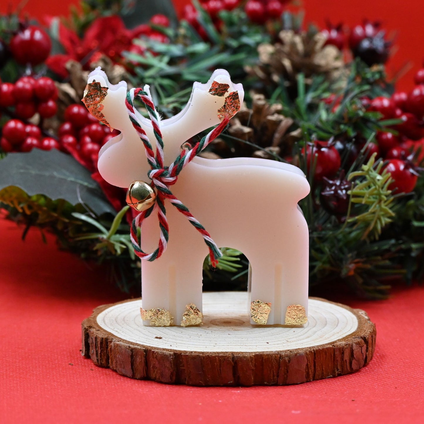 Gold Theme Reindeer Candle
