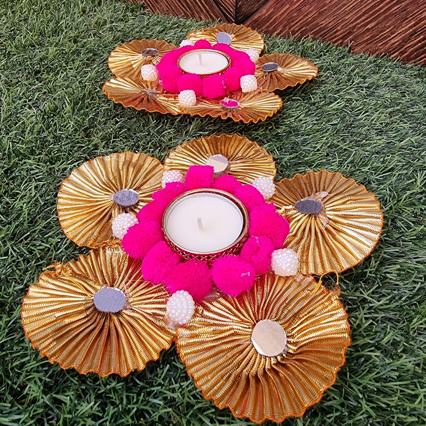 Rangoli Mat With Tea Light Holder ( Set of 2) - Urban Roots