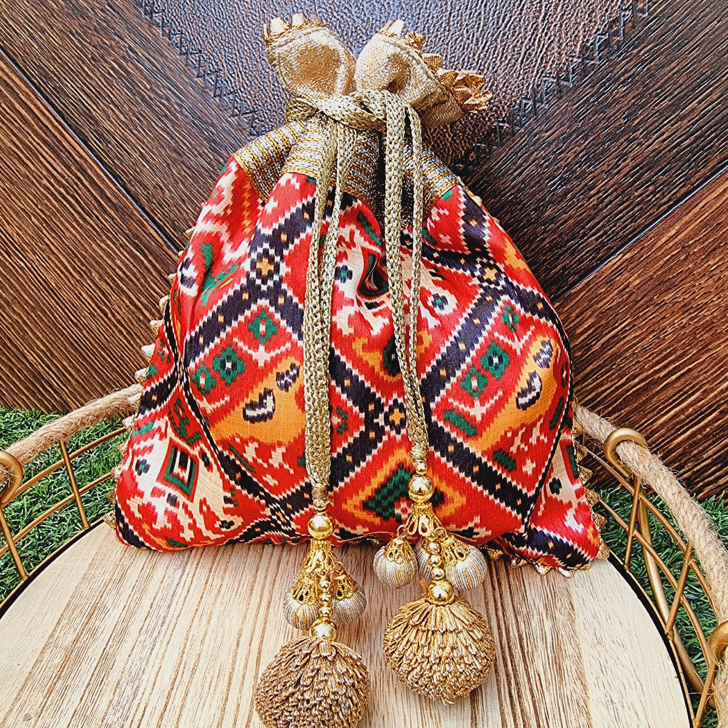 Patola Silk Hand Potli / Hand Purse - Urban Roots