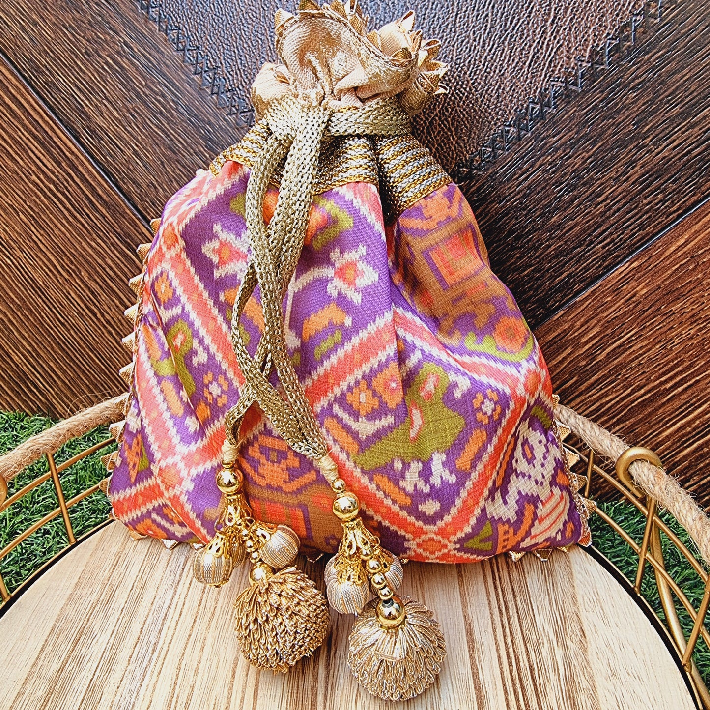 Patola Silk Hand Potli / Hand Purse - Urban Roots