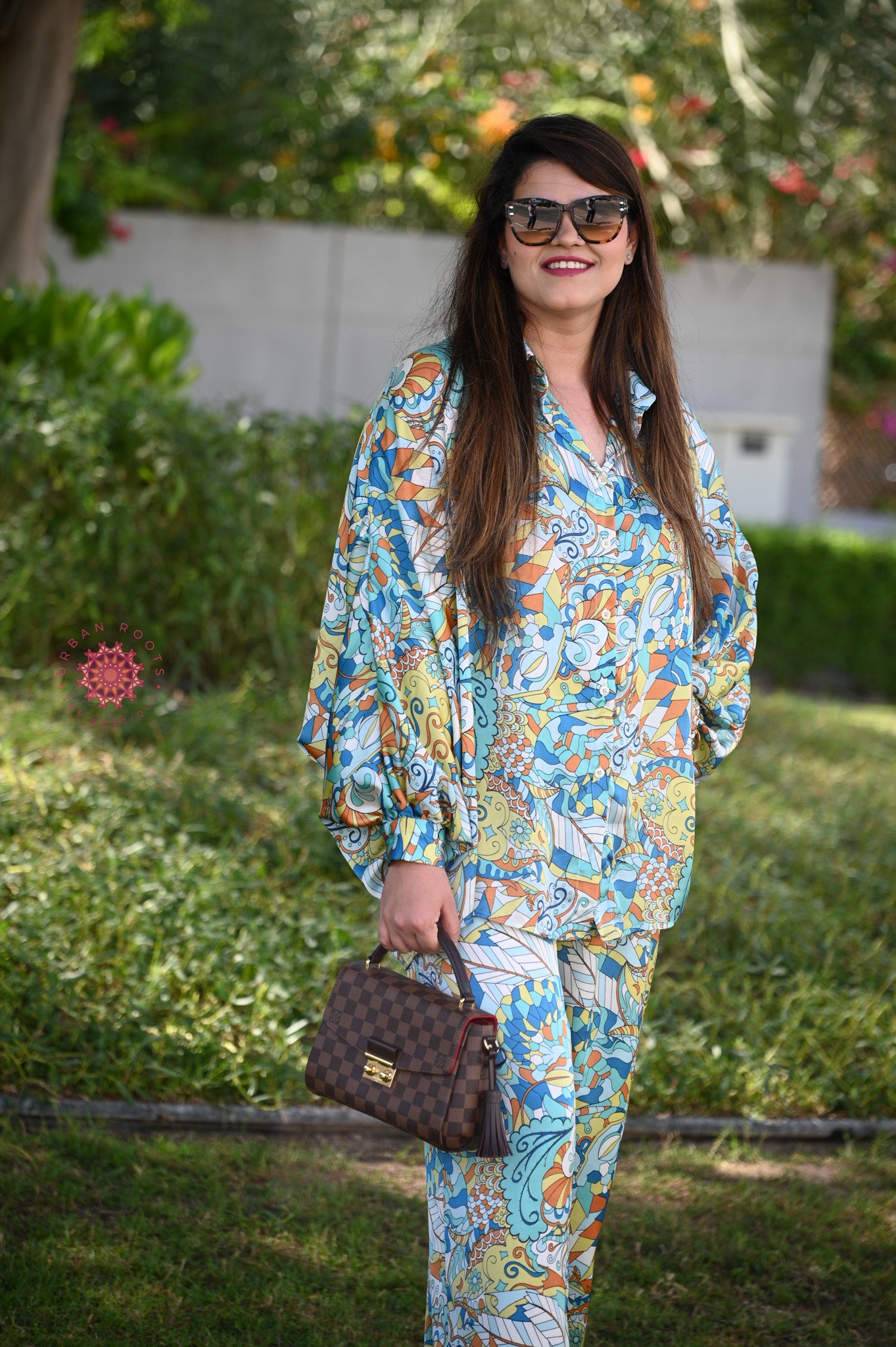 Satin Printed Co-ord Set - Urban Roots