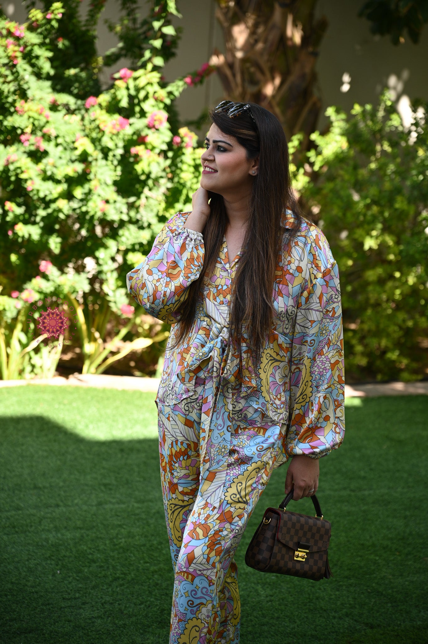 Satin Printed Co-ord Set - Urban Roots