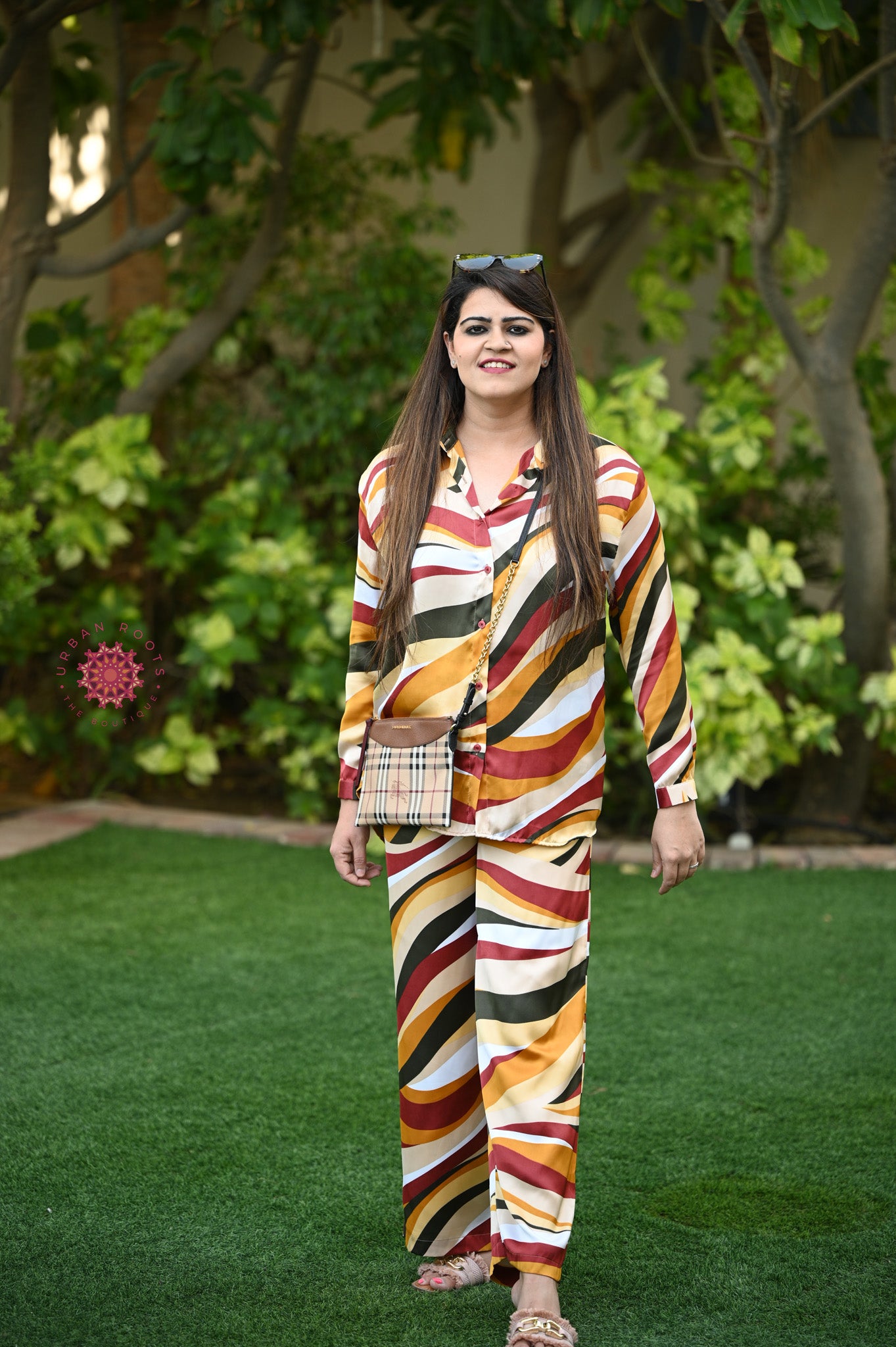 Satin Printed Co-ord Set - Urban Roots