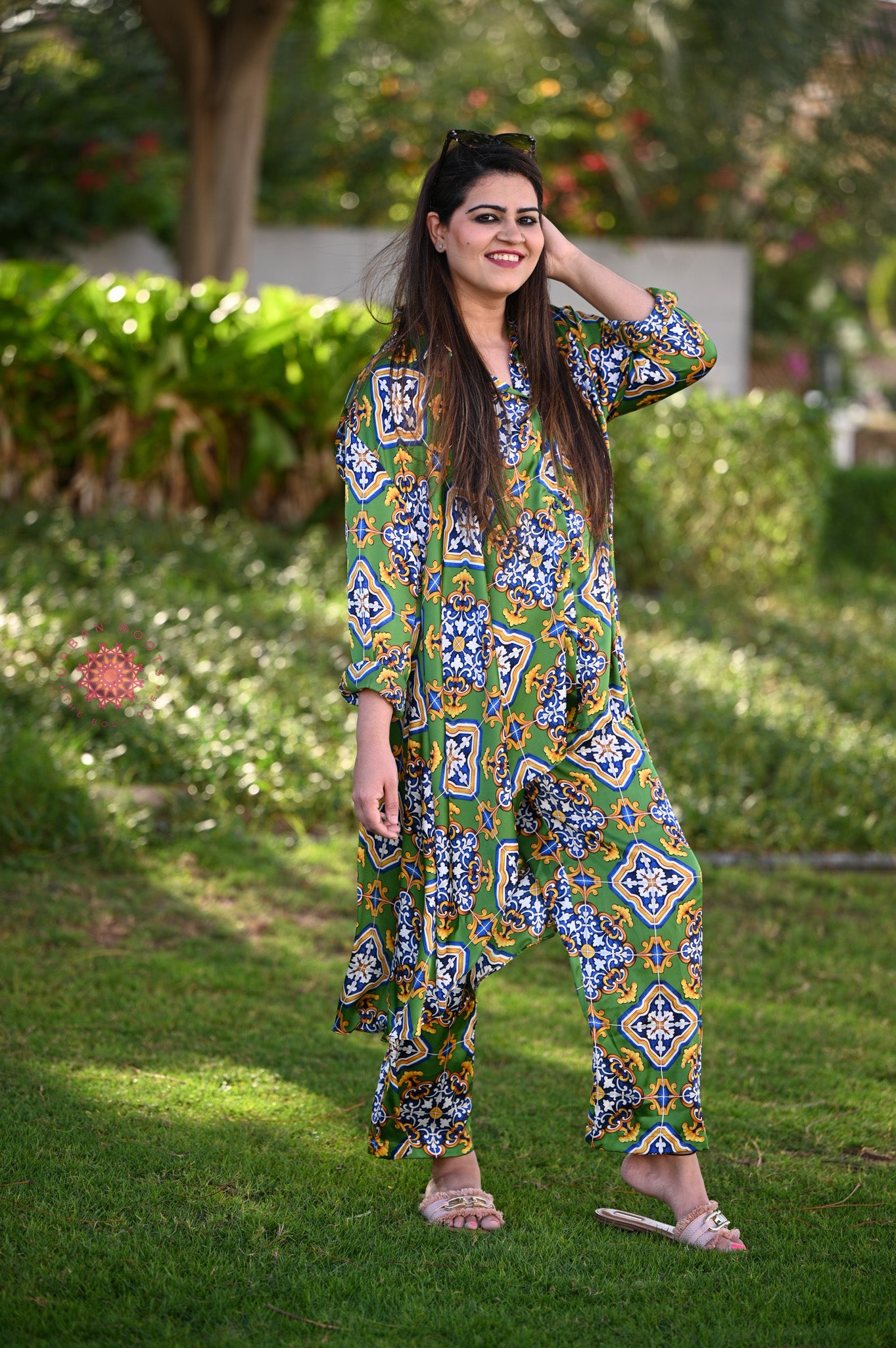 Satin Printed Co-ord Set - Urban Roots