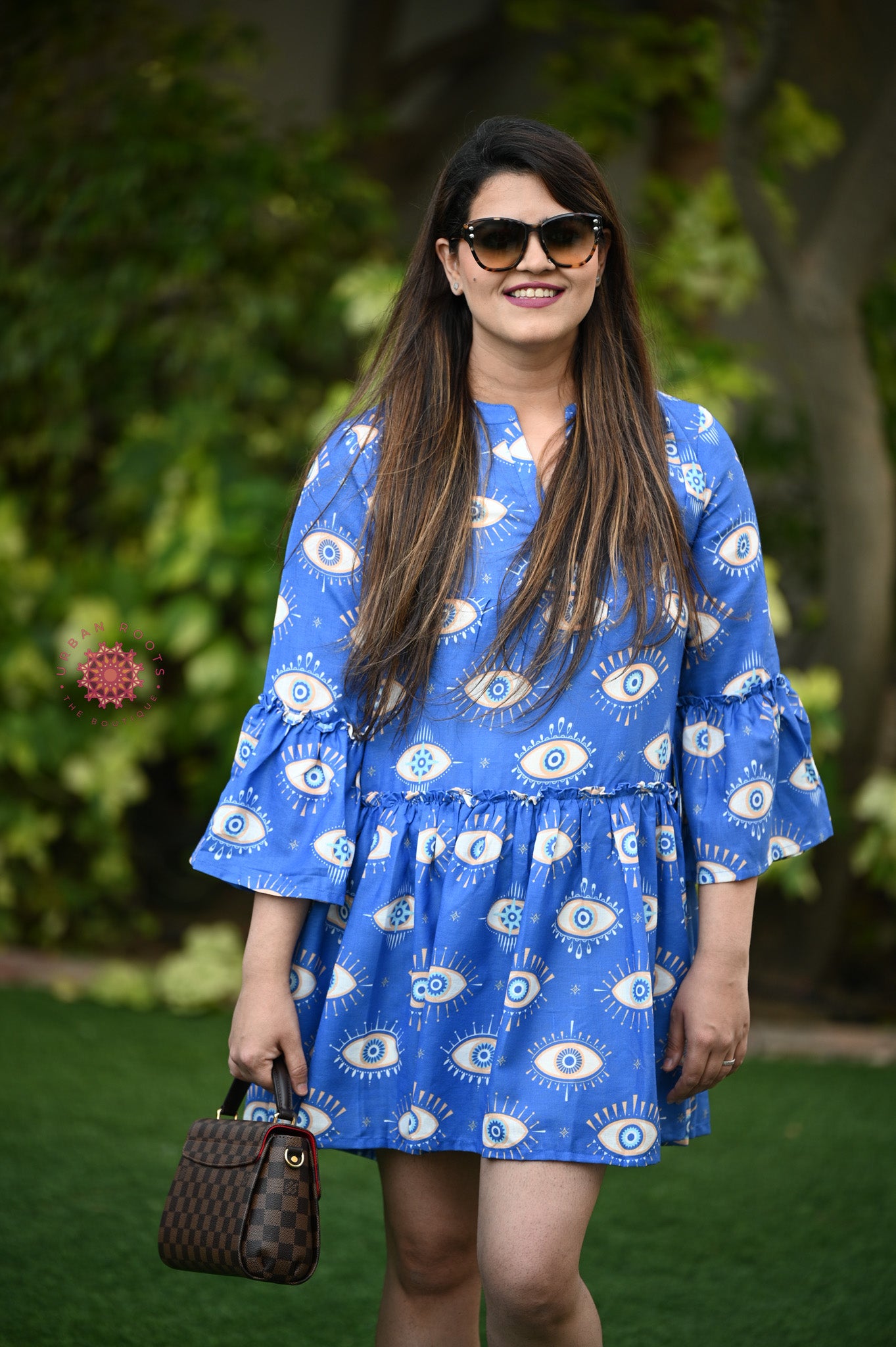 Evil Eye Printed Dress - Urban Roots