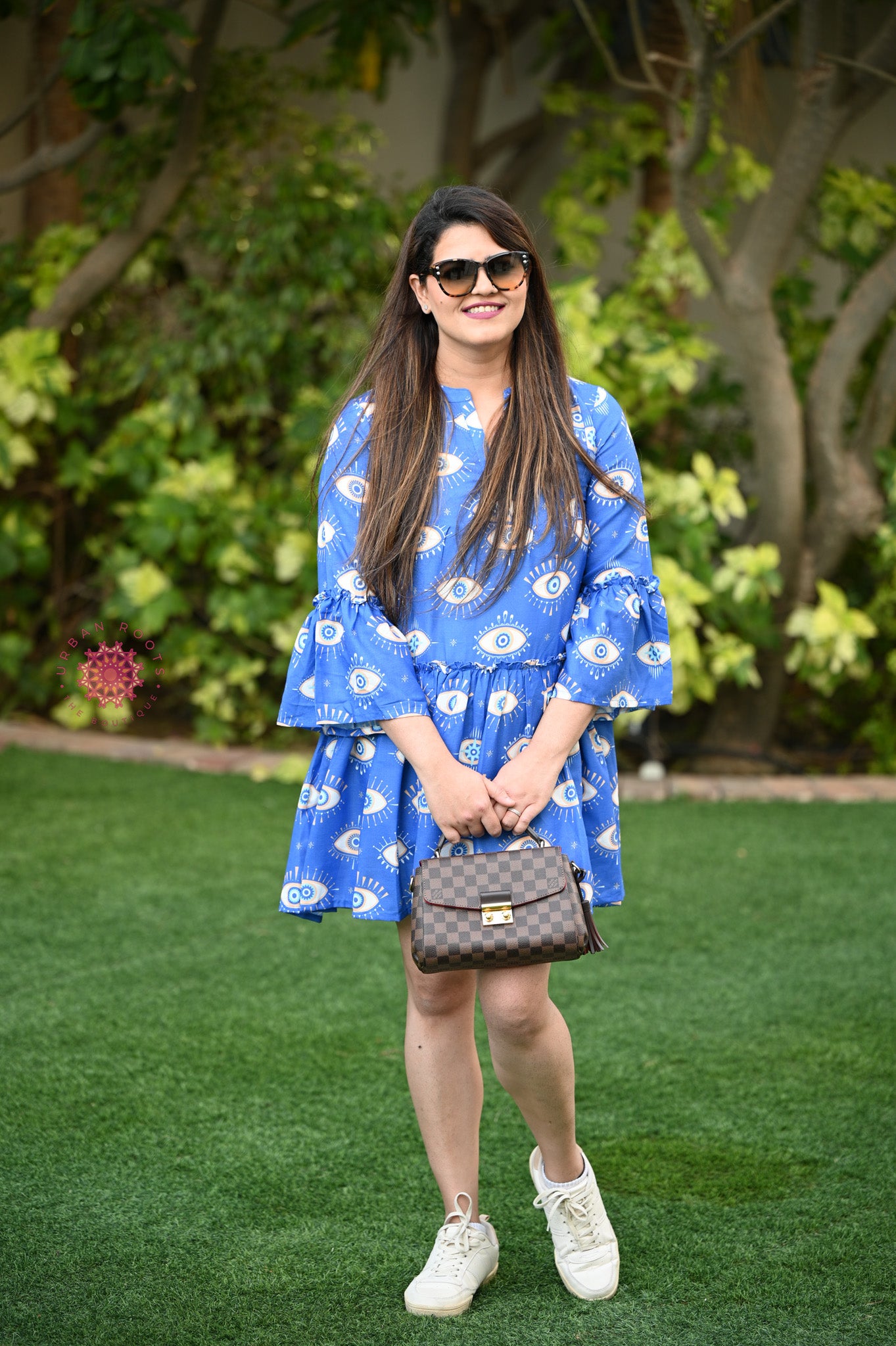 Evil Eye Printed Dress - Urban Roots