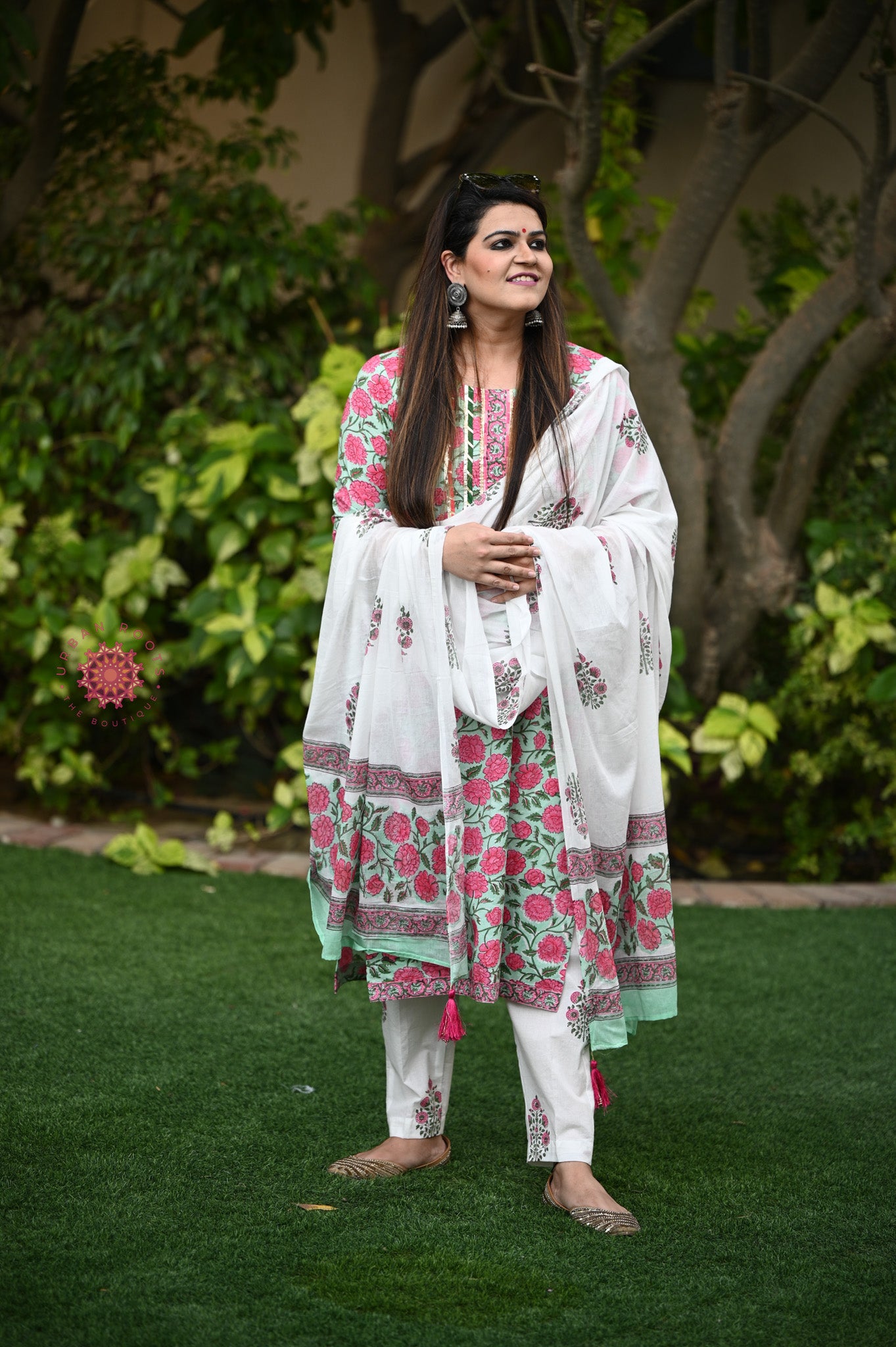 Block Printed Suit With Straight Pants - Urban Roots