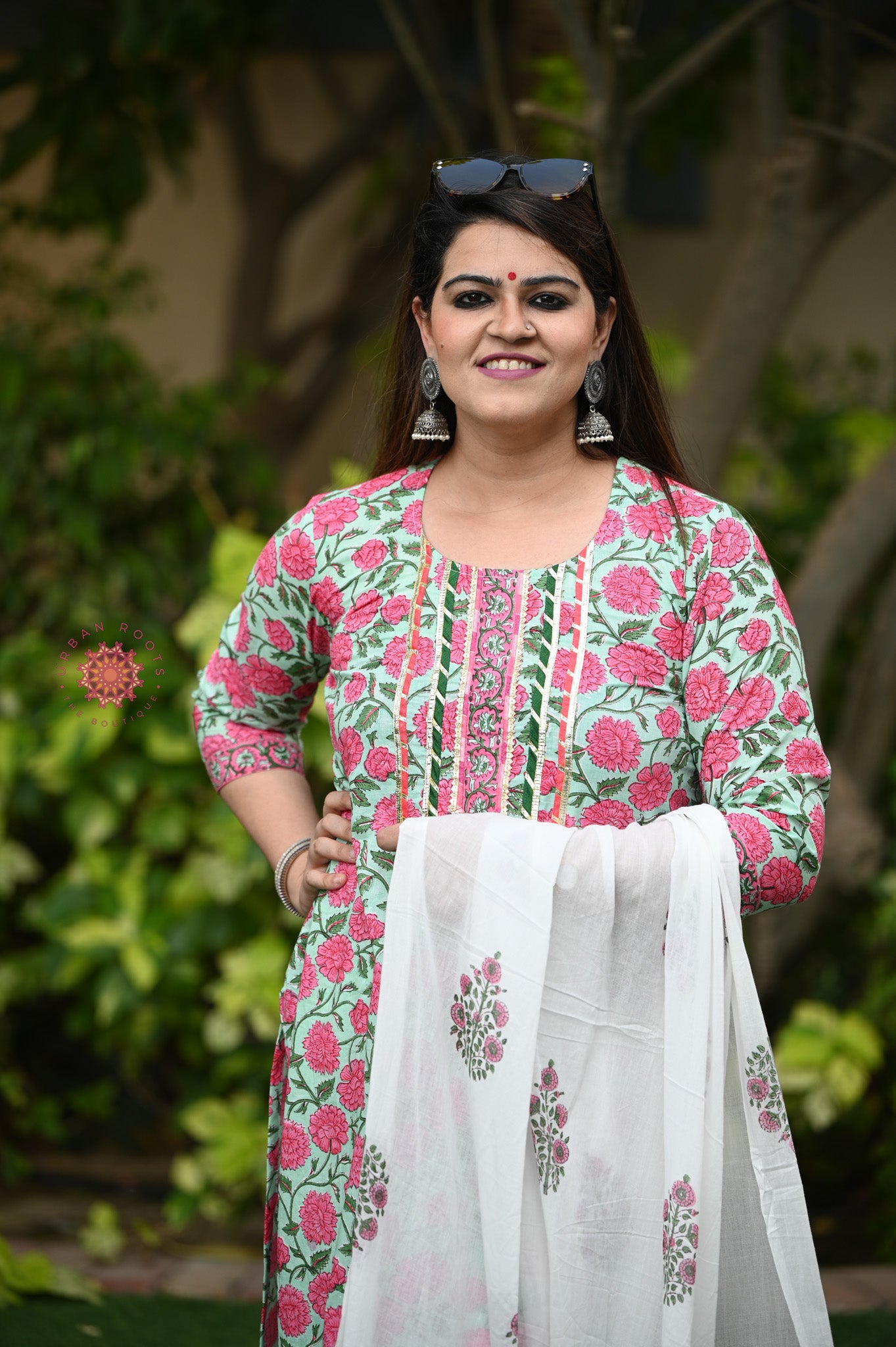 Block Printed Suit With Straight Pants - Urban Roots