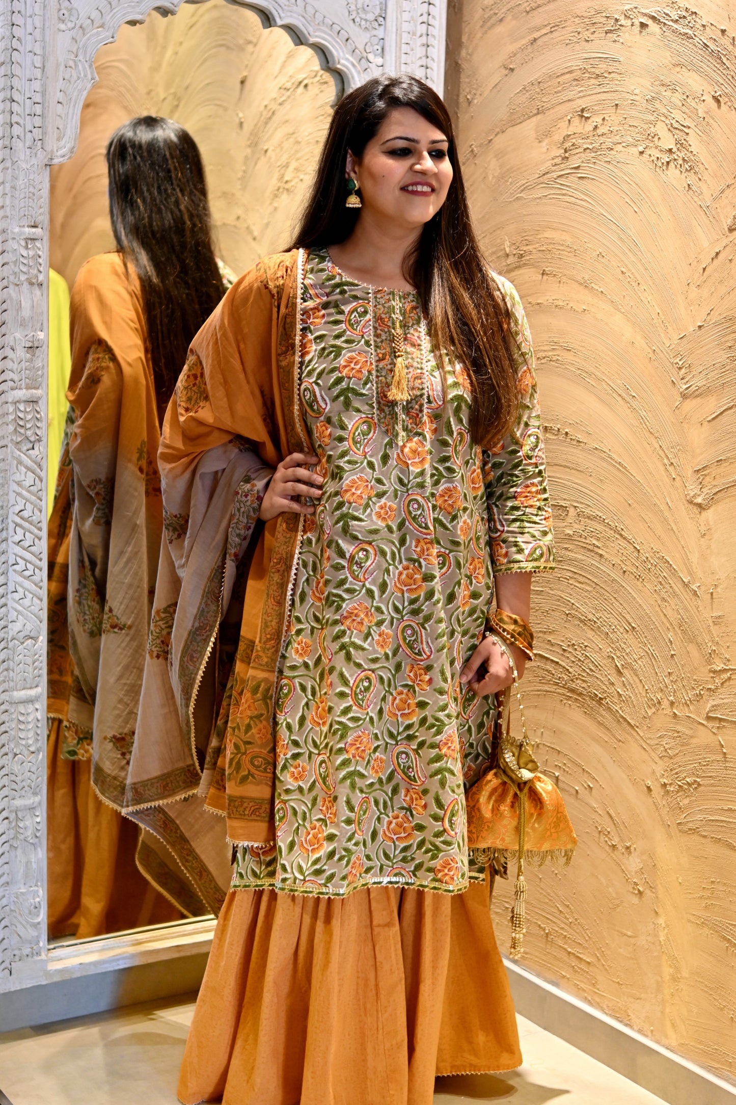 Hand Block Printed Stitched Sharara - Urban Roots