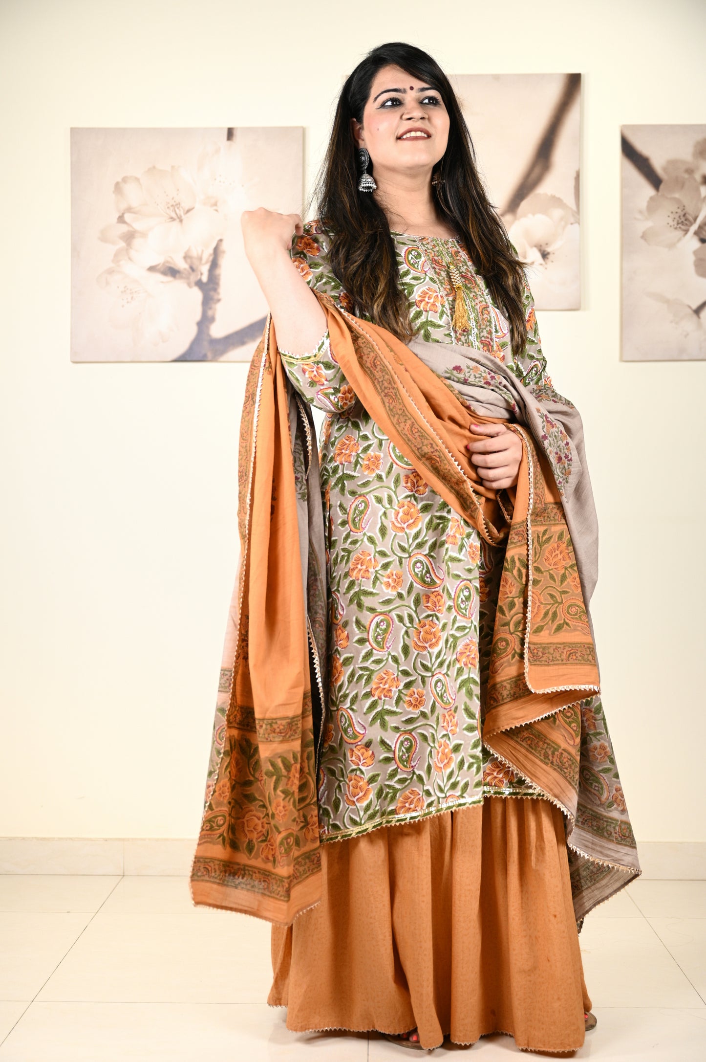 Hand Block Printed Stitched Sharara - Urban Roots