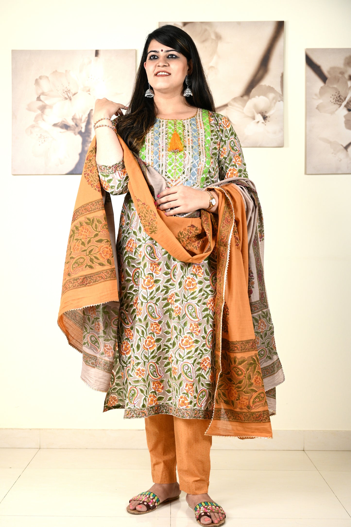 Hand Block Printed Stitched Straight Suit - Urban Roots