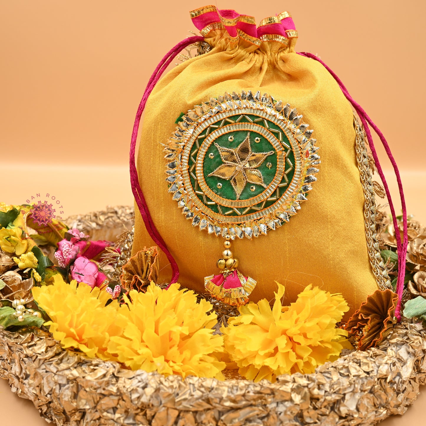 Gota Potli Gifting Bag Yellow - Urban Roots