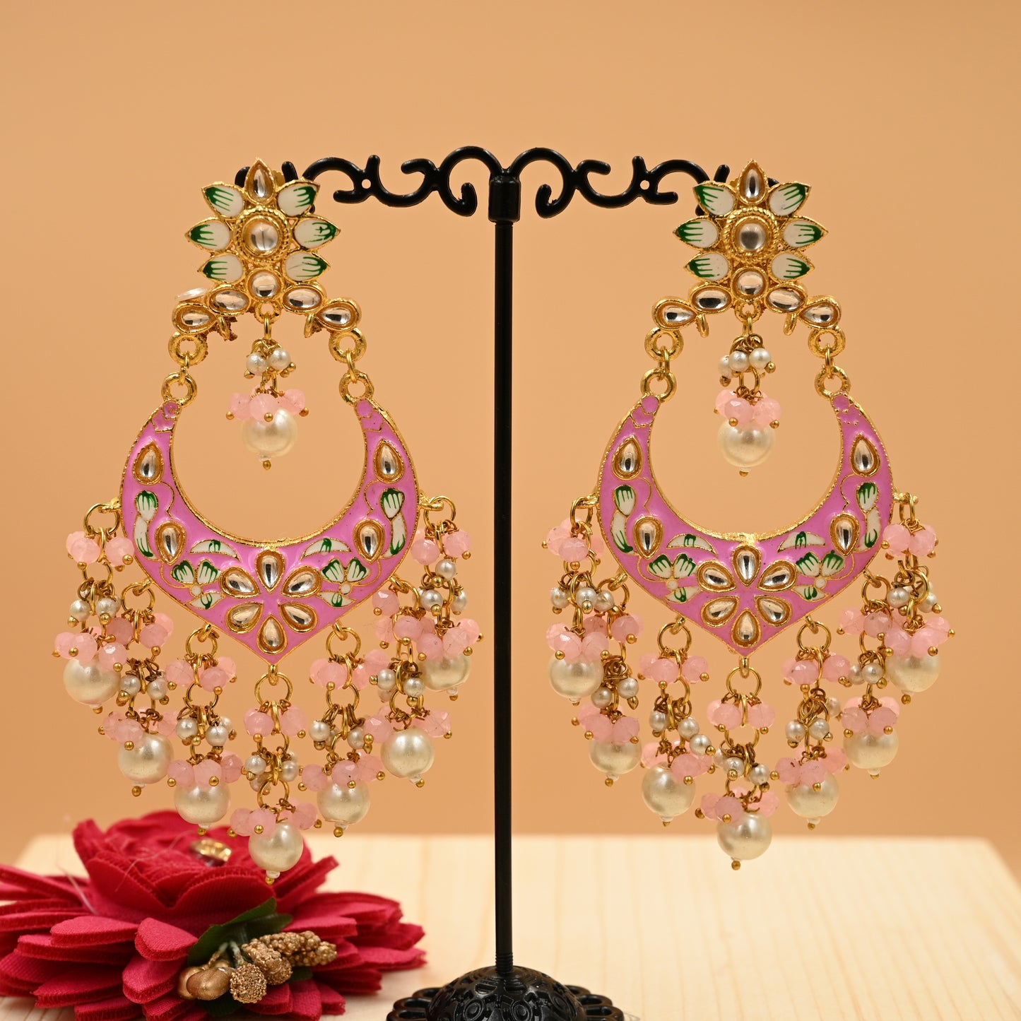 Hand Painted Meenakari Chandbali