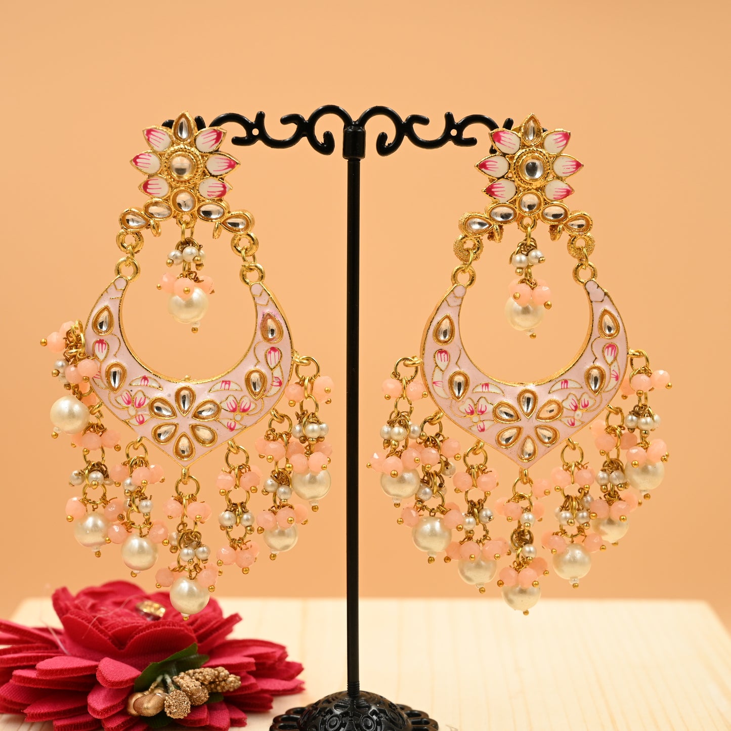 Hand Painted Meenakari Chandbali