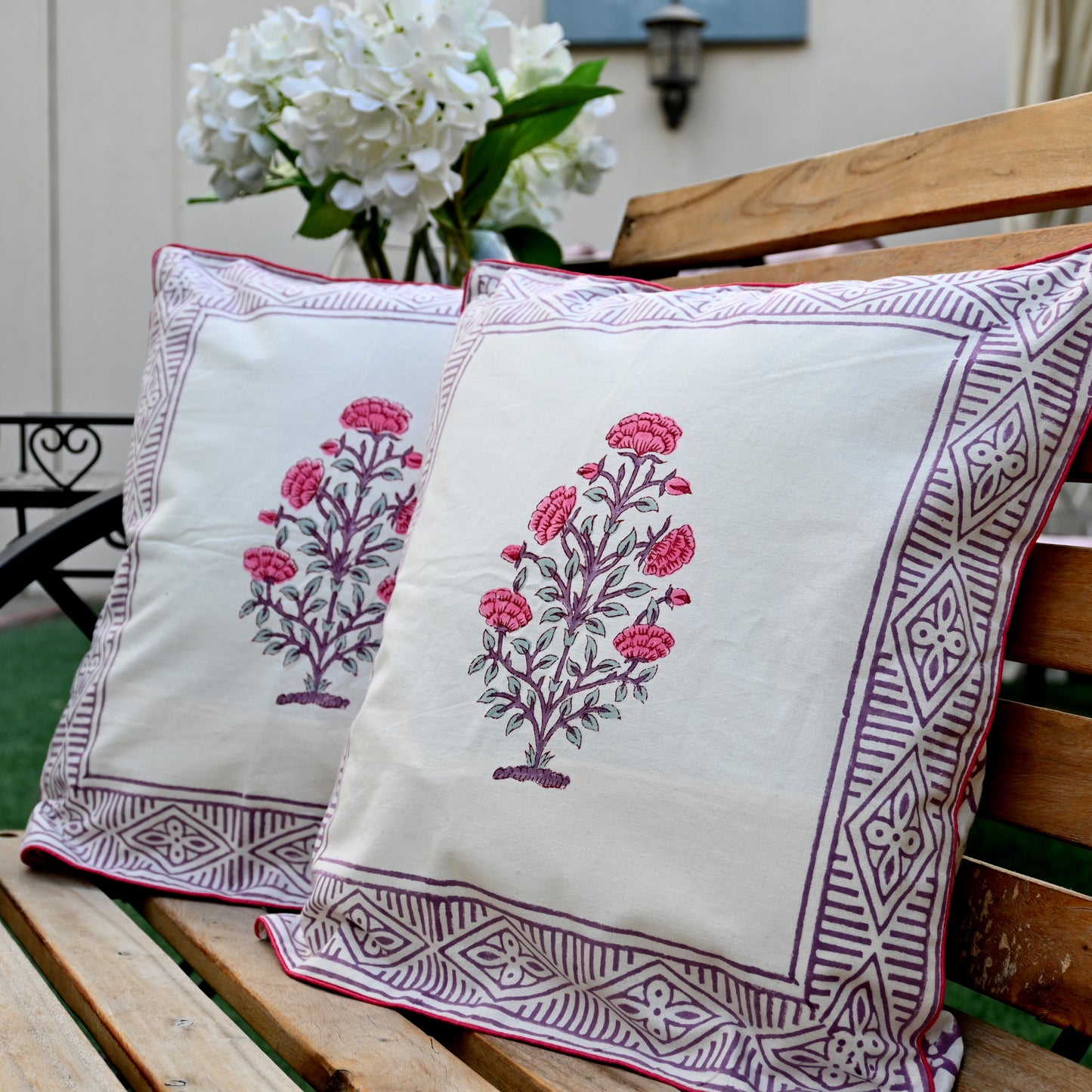 Hand Block Printed Cushion Cover (Set of 2) - Urban Roots