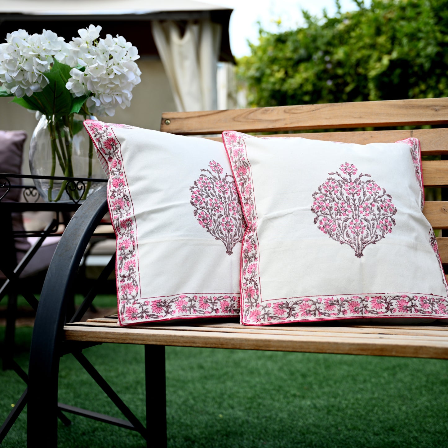 Hand Block Printed Cushion Cover (Set of 2) - Urban Roots