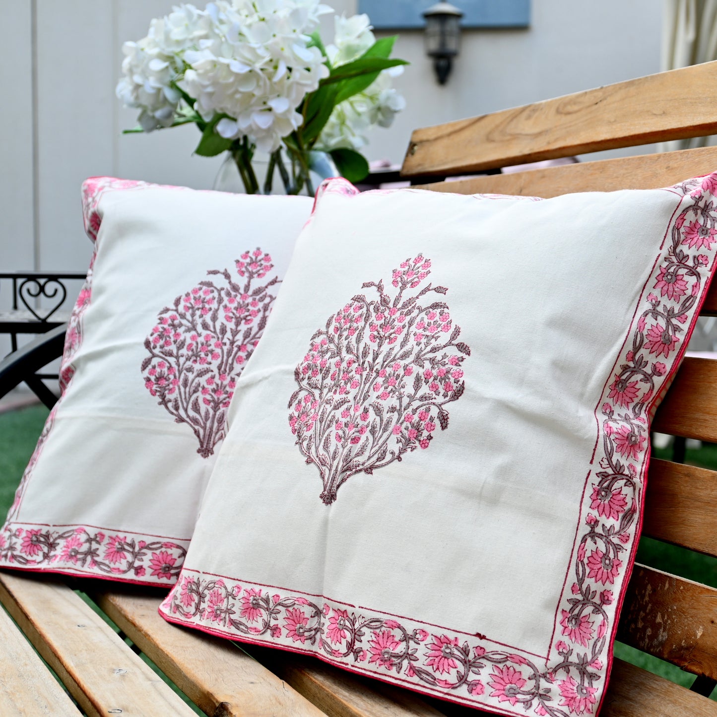 Hand Block Printed Cushion Cover (Set of 2) - Urban Roots