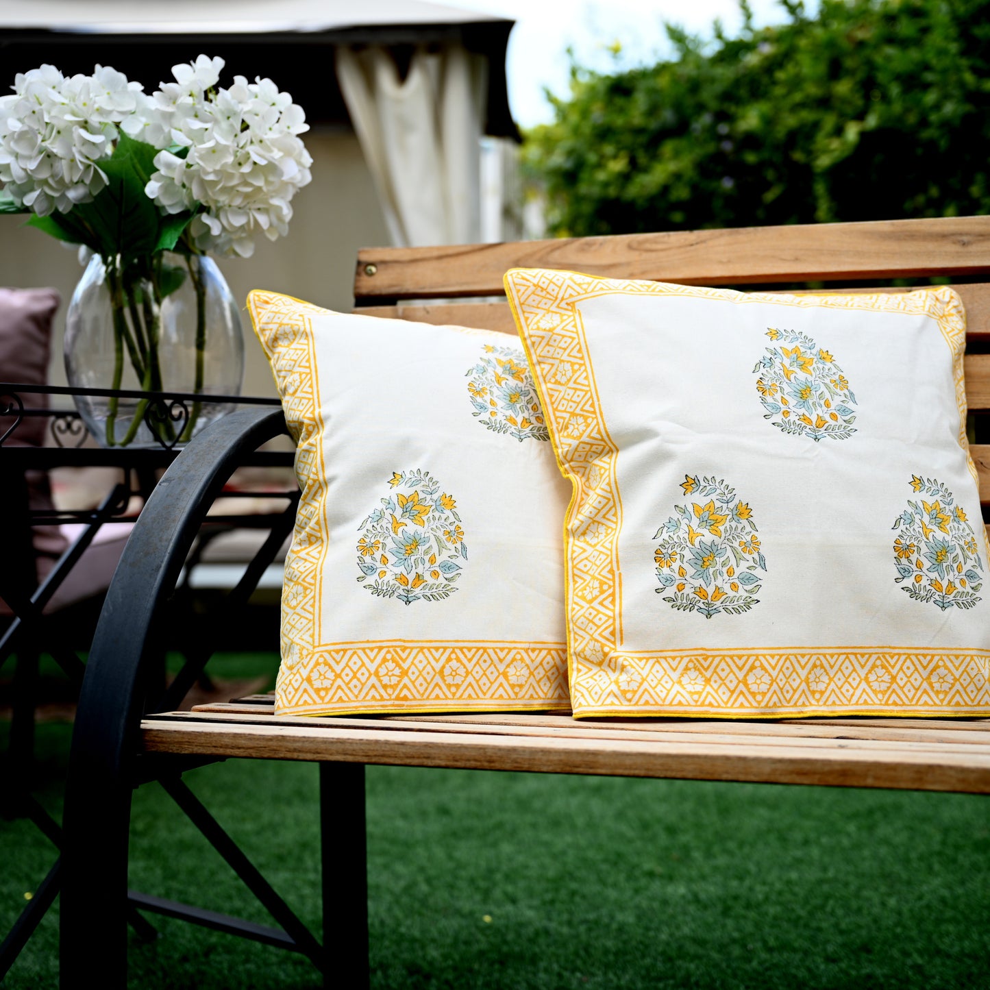 Hand Block Printed Cushion Cover (Set of 2) - Urban Roots