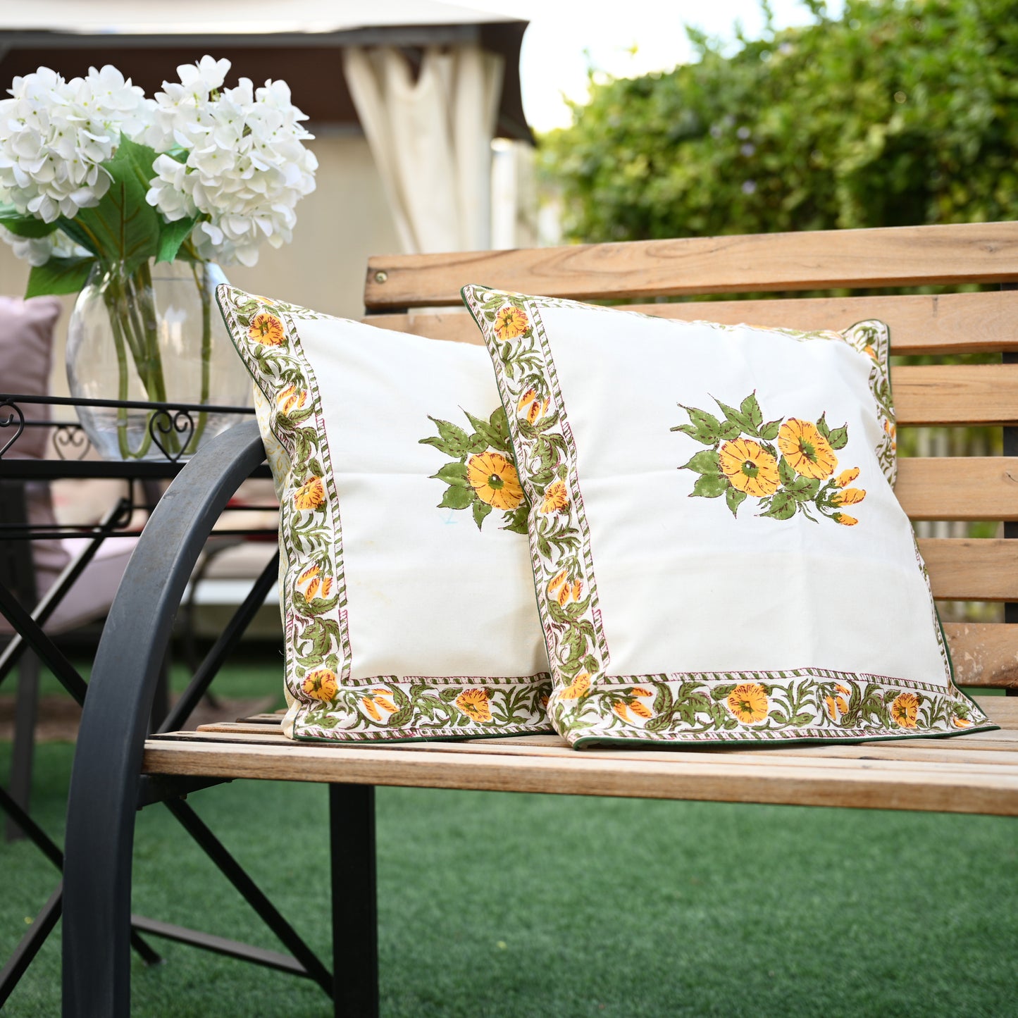 Hand Block Printed Cushion Cover (Set of 2) - Urban Roots